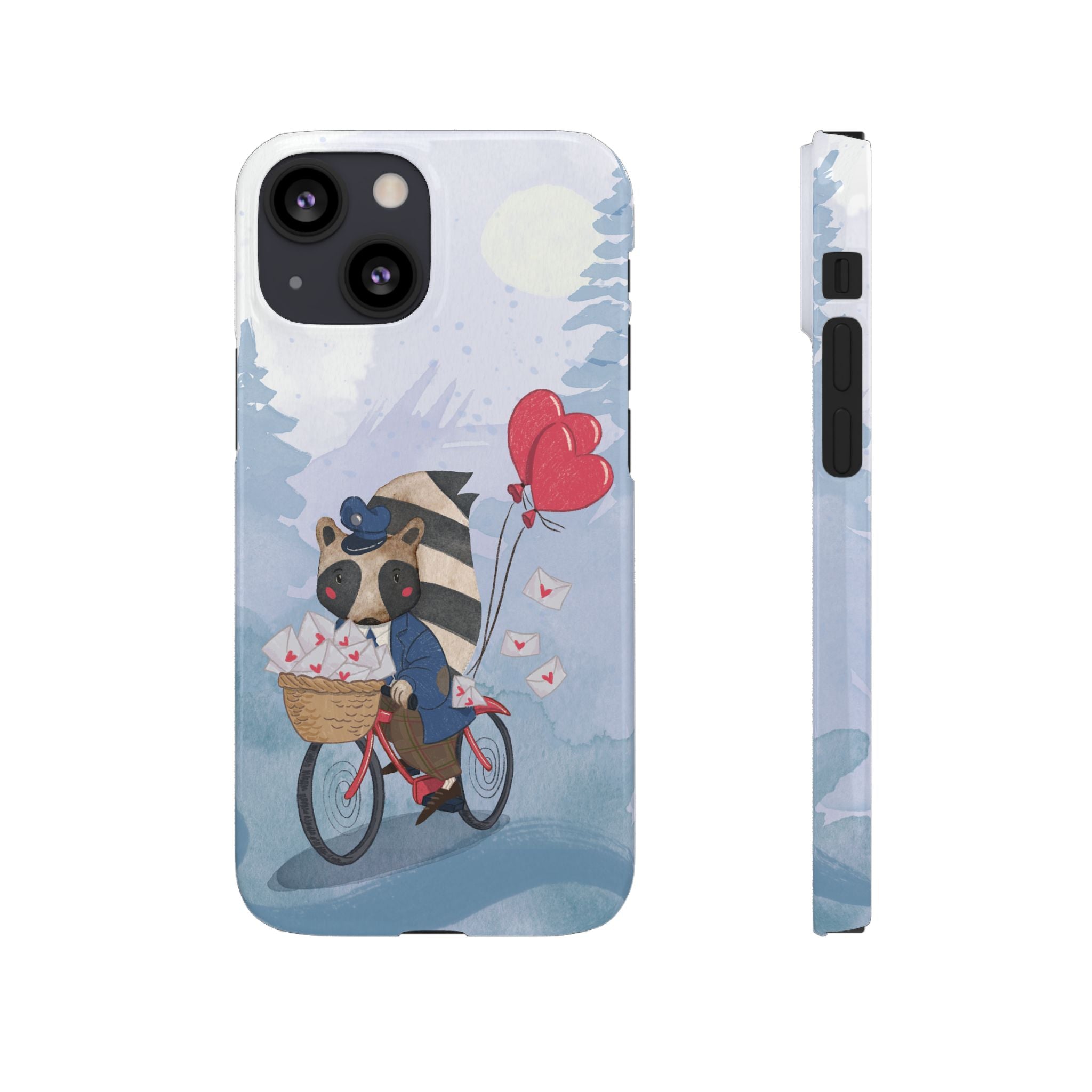 Whimsical Animal Snap Case with Love Balloons, Cute Phone Case, Valentine's Day Gift, Animal Lover Accessory, Creative Phone Cover