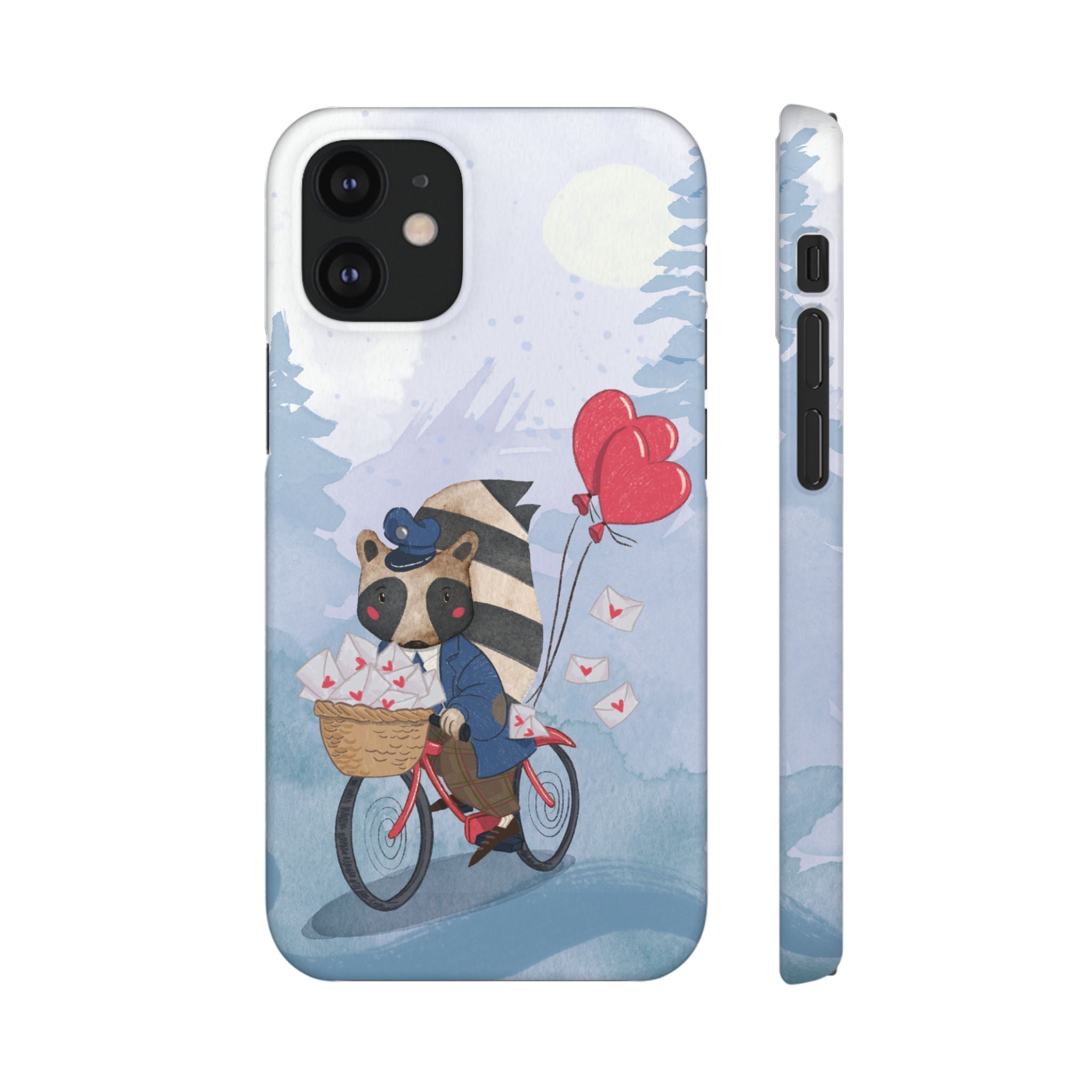 Whimsical Animal Snap Case with Love Balloons, Cute Phone Case, Valentine's Day Gift, Animal Lover Accessory, Creative Phone Cover