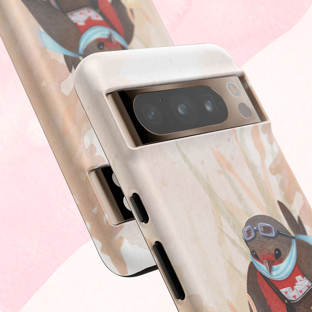 Whimsical Animal Phone Case, Cute Bird and Rabbit Design, Animal Lovers Gift, Nature-Themed Accessory, Eco-Friendly Tech Cover