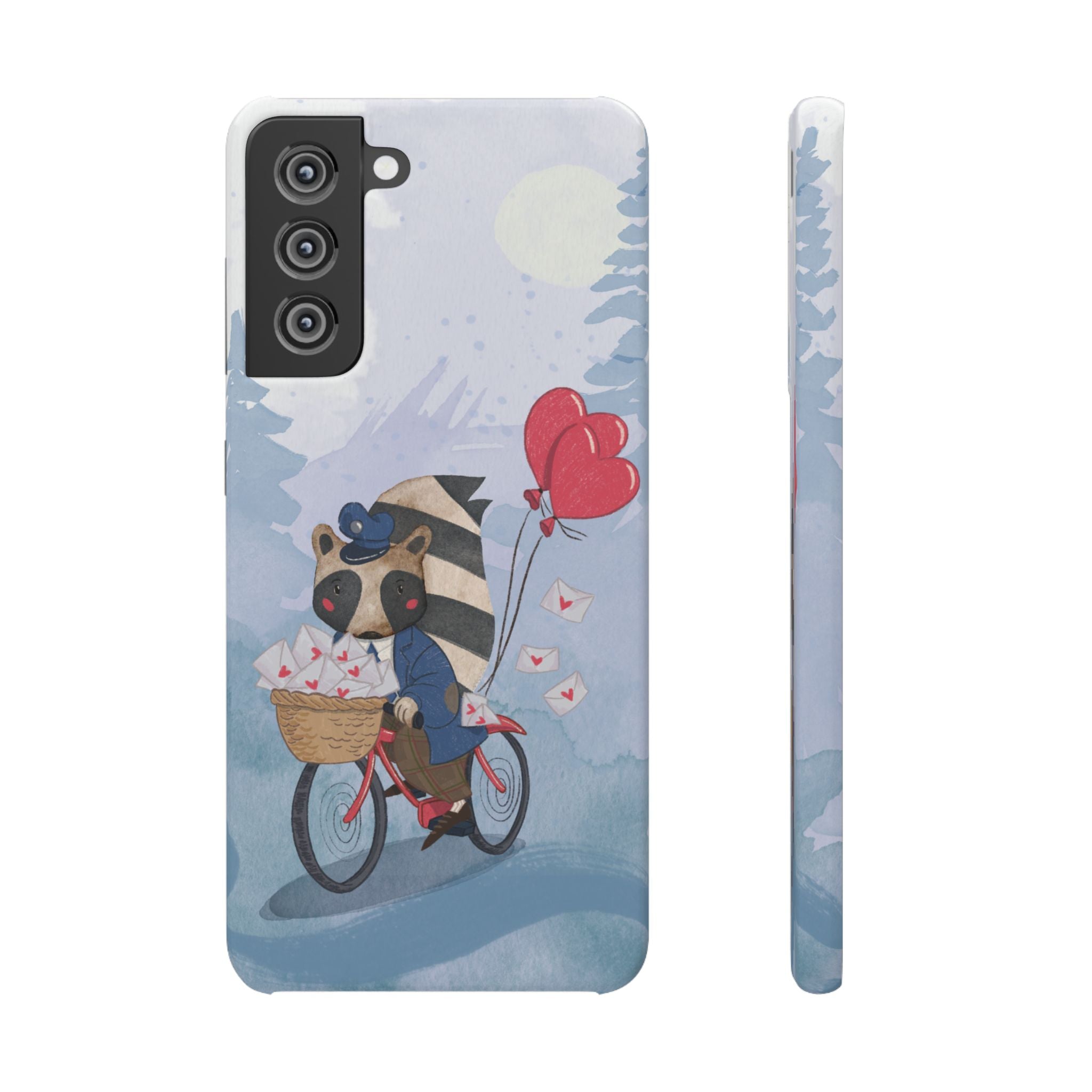 Whimsical Animal Snap Case with Love Balloons, Cute Phone Case, Valentine's Day Gift, Animal Lover Accessory, Creative Phone Cover