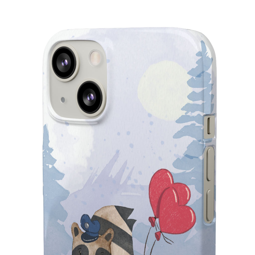 Whimsical Animal Snap Case with Love Balloons, Cute Phone Case, Valentine's Day Gift, Animal Lover Accessory, Creative Phone Cover