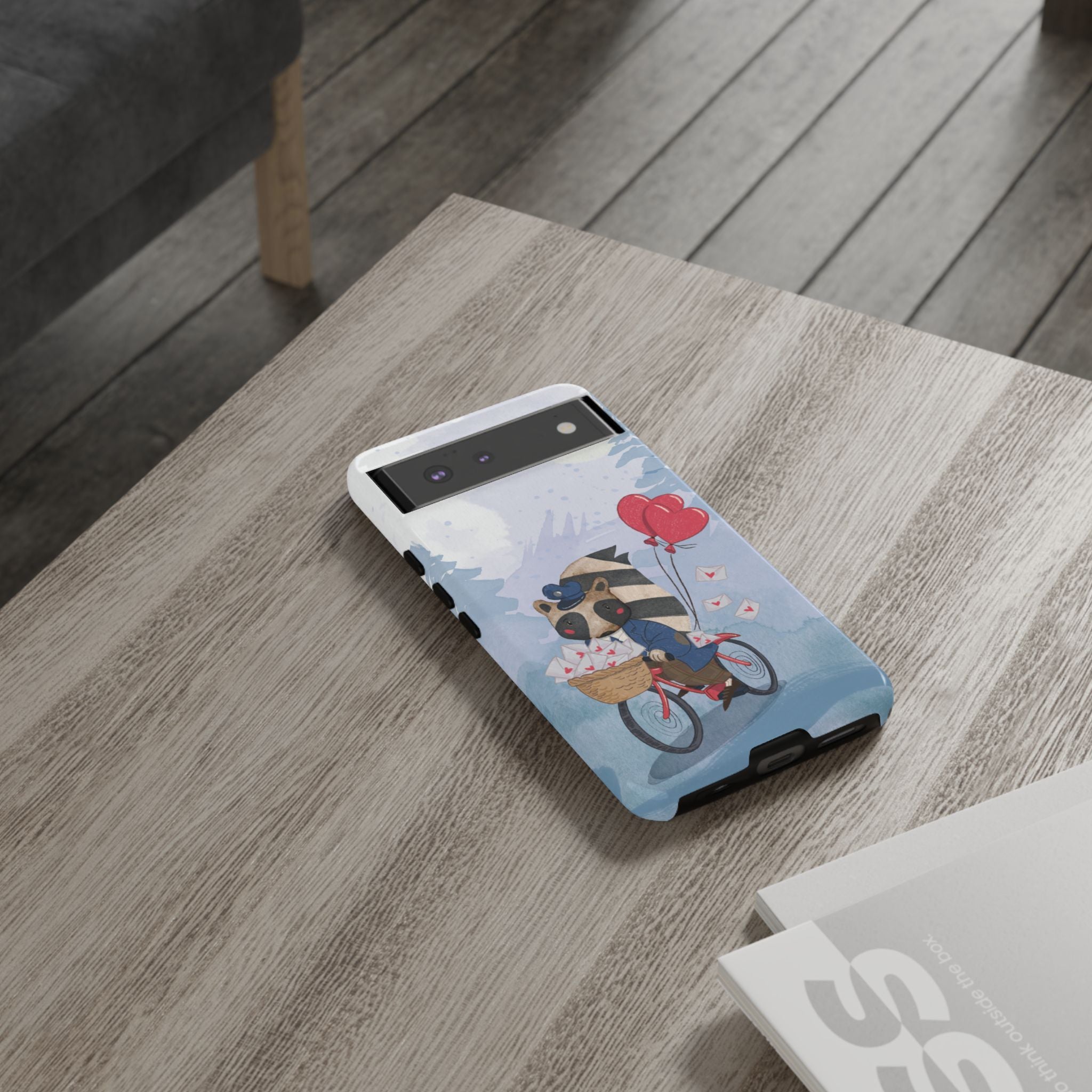 Cute Raccoon Phone Case, Tough Case for Animal Lovers, Valentine's Day Gift, Whimsical Phone Accessory, Gifts for Kids