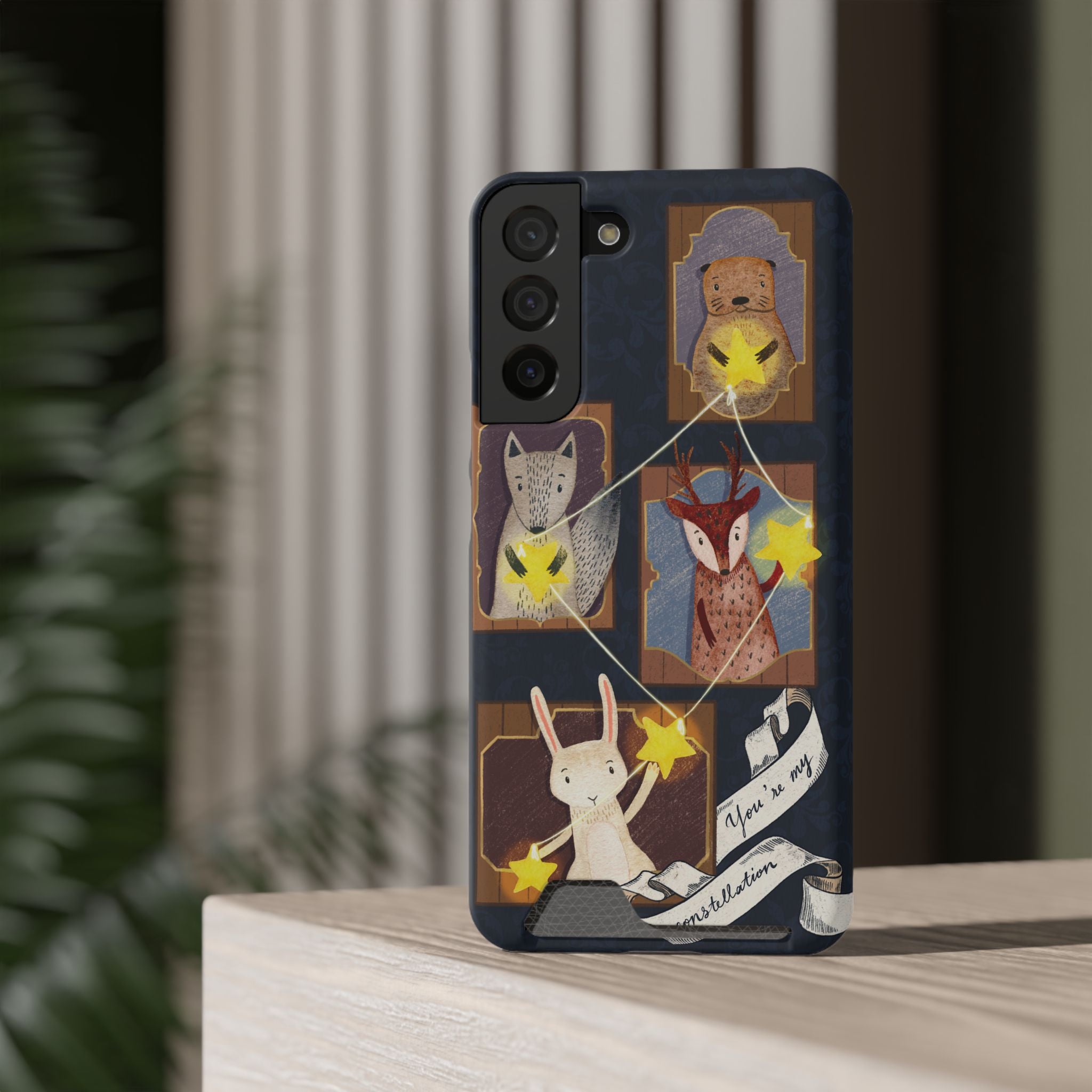 Whimsical Animal Phone Case with Card Holder, Cute Animal Design, Card Storage Case, Ideal for Animal Lovers, Gift for Kids, Birthday