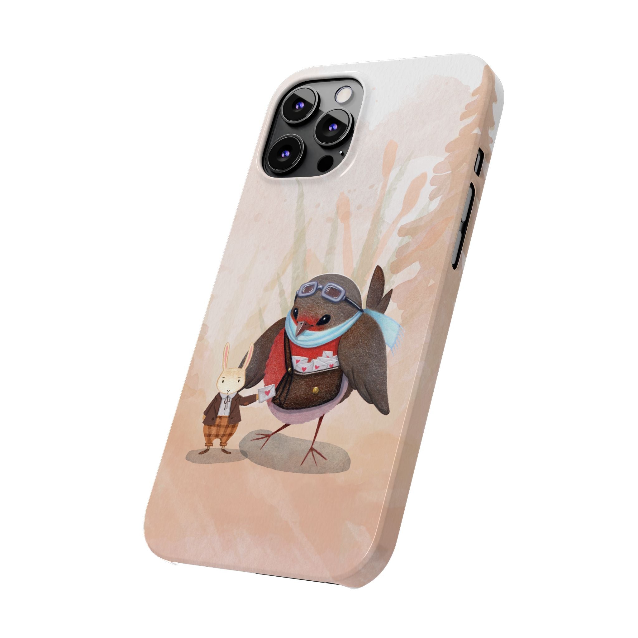 Whimsical Animal Slim Phone Cases - Cute Bird and Rabbit Design, Perfect for Animal Lovers, Gifts for Kids and Teens, Ideal for Birthdays,