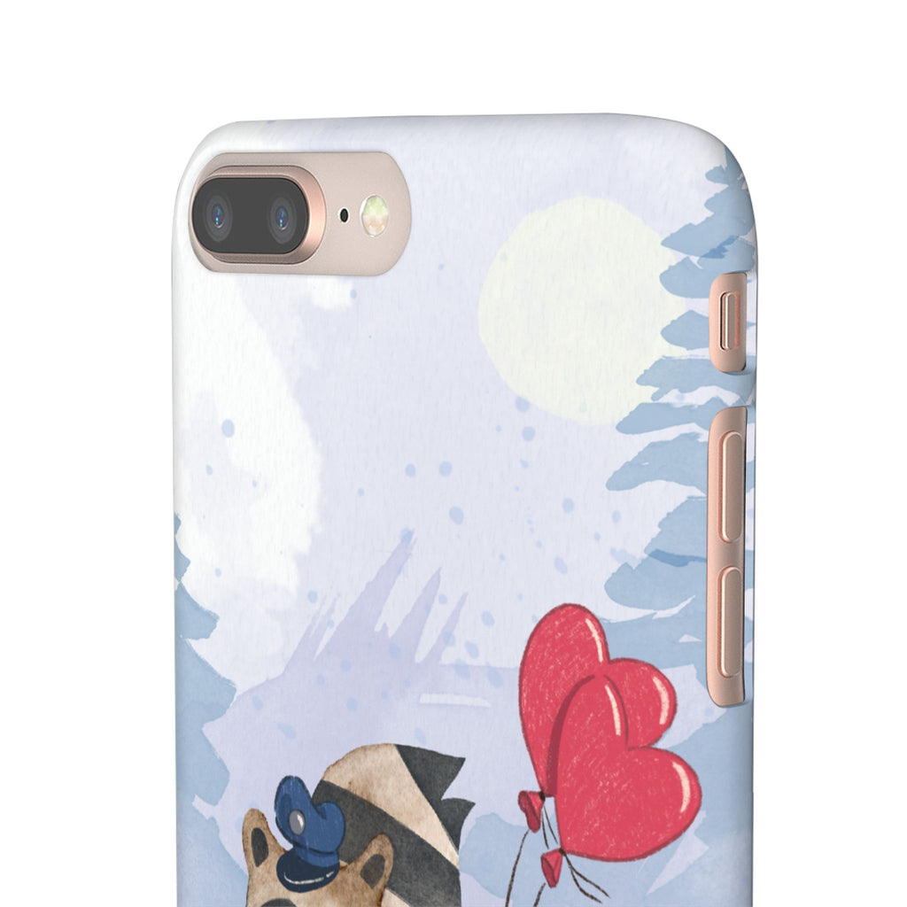 Whimsical Animal Snap Case with Love Balloons, Cute Phone Case, Valentine's Day Gift, Animal Lover Accessory, Creative Phone Cover