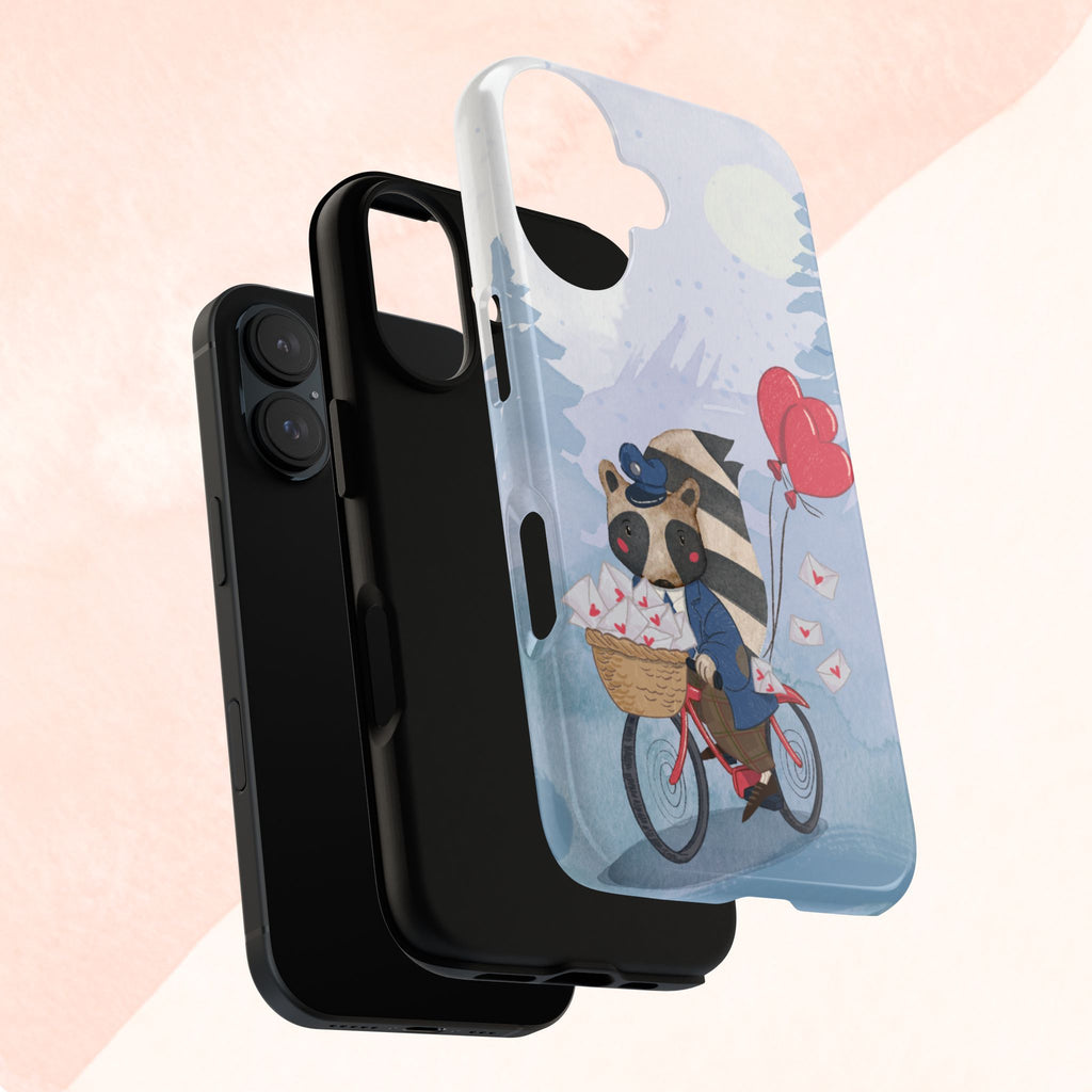 Cute Raccoon Phone Case, Tough Case for Animal Lovers, Valentine's Day Gift, Whimsical Phone Accessory, Gifts for Kids