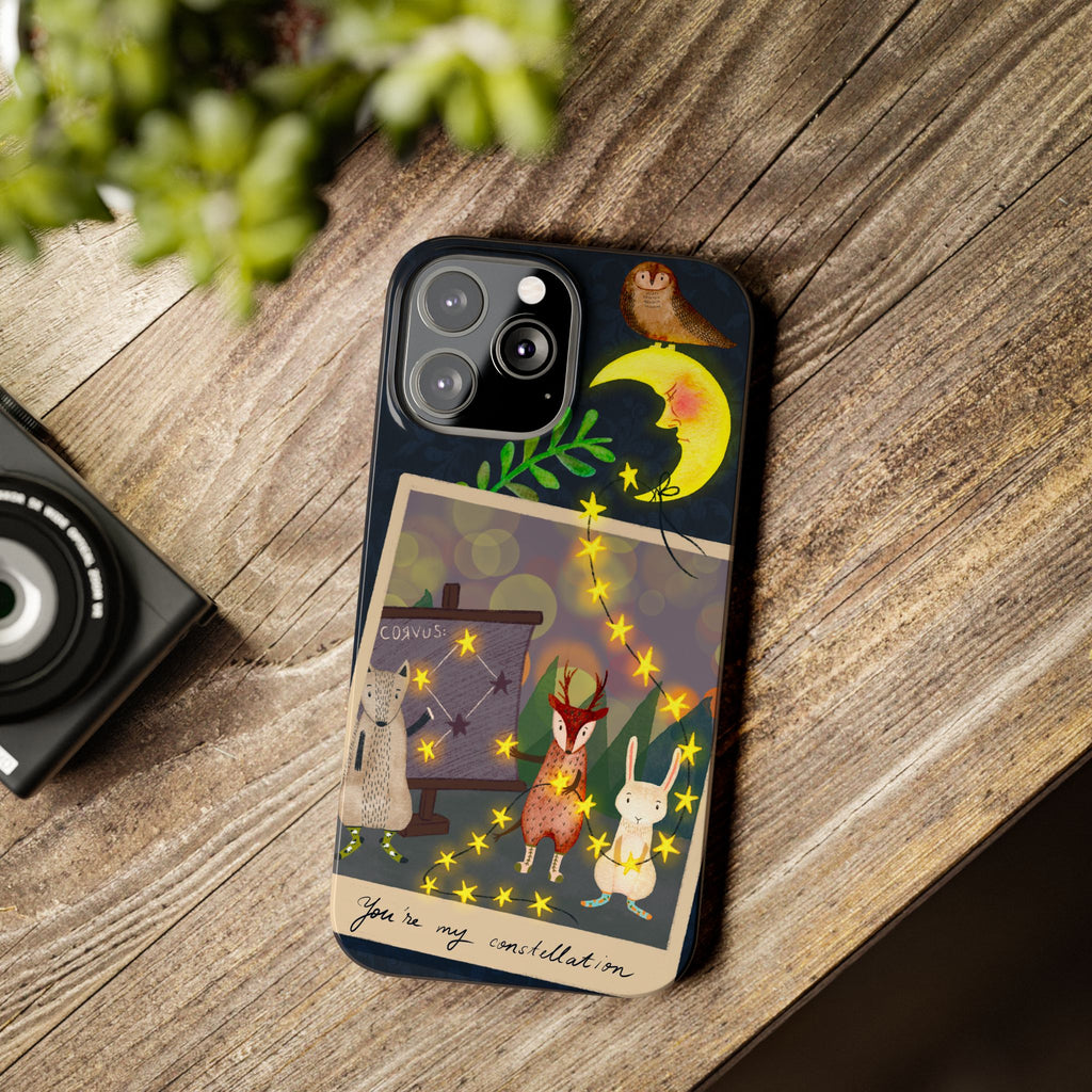Constellation Friends iPhone Case, Starlit Woodland Photo Cover, Cute Gift for Birthday, Kawaii Design, iPhone 7 8 X XR XS 11 12 13 14 15 16