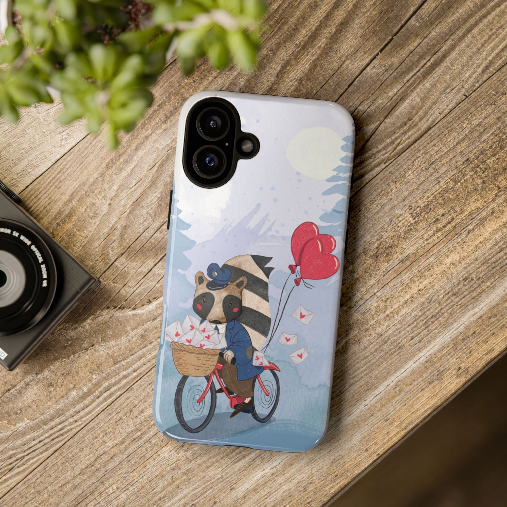 Cute Raccoon Phone Case, Tough Case for Animal Lovers, Valentine's Day Gift, Whimsical Phone Accessory, Gifts for Kids