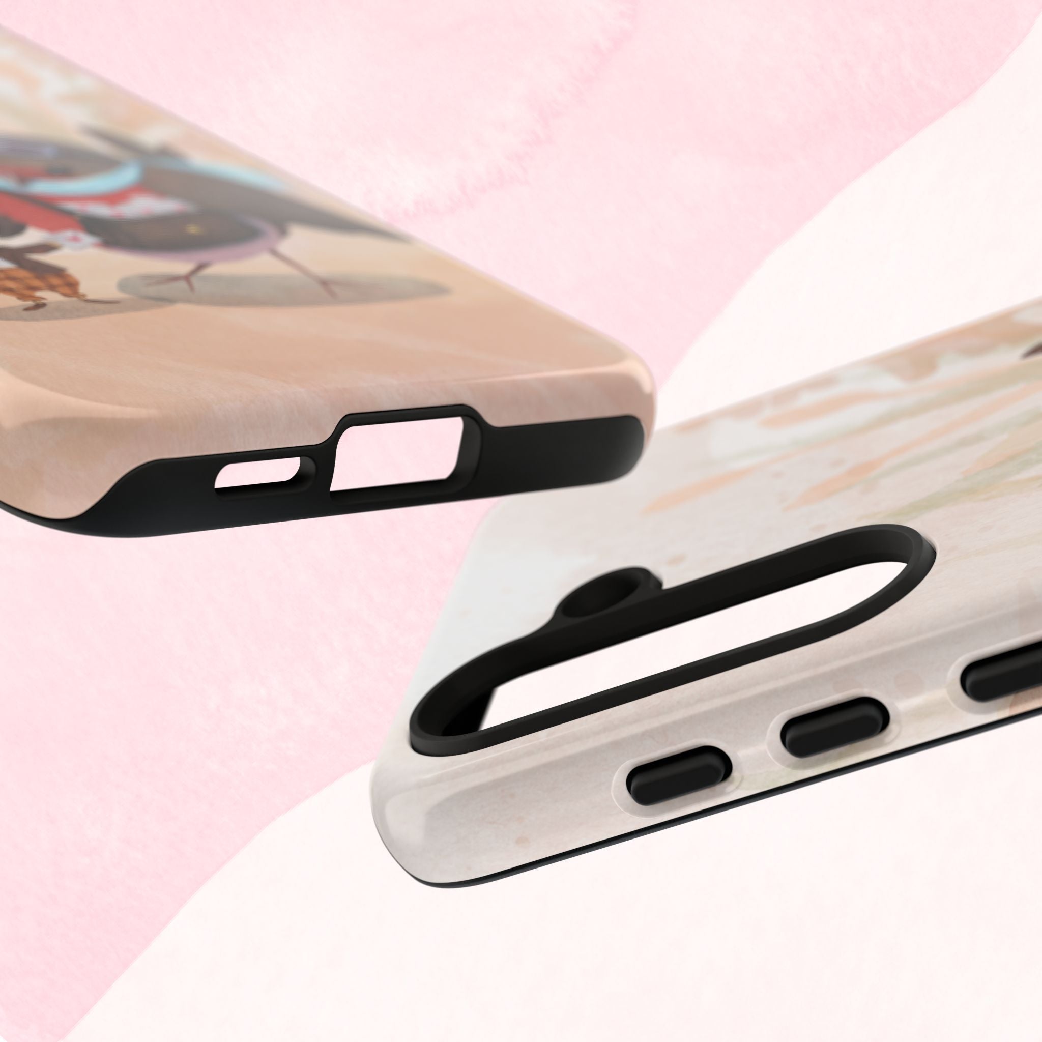 Whimsical Animal Phone Case, Cute Bird and Rabbit Design, Animal Lovers Gift, Nature-Themed Accessory, Eco-Friendly Tech Cover