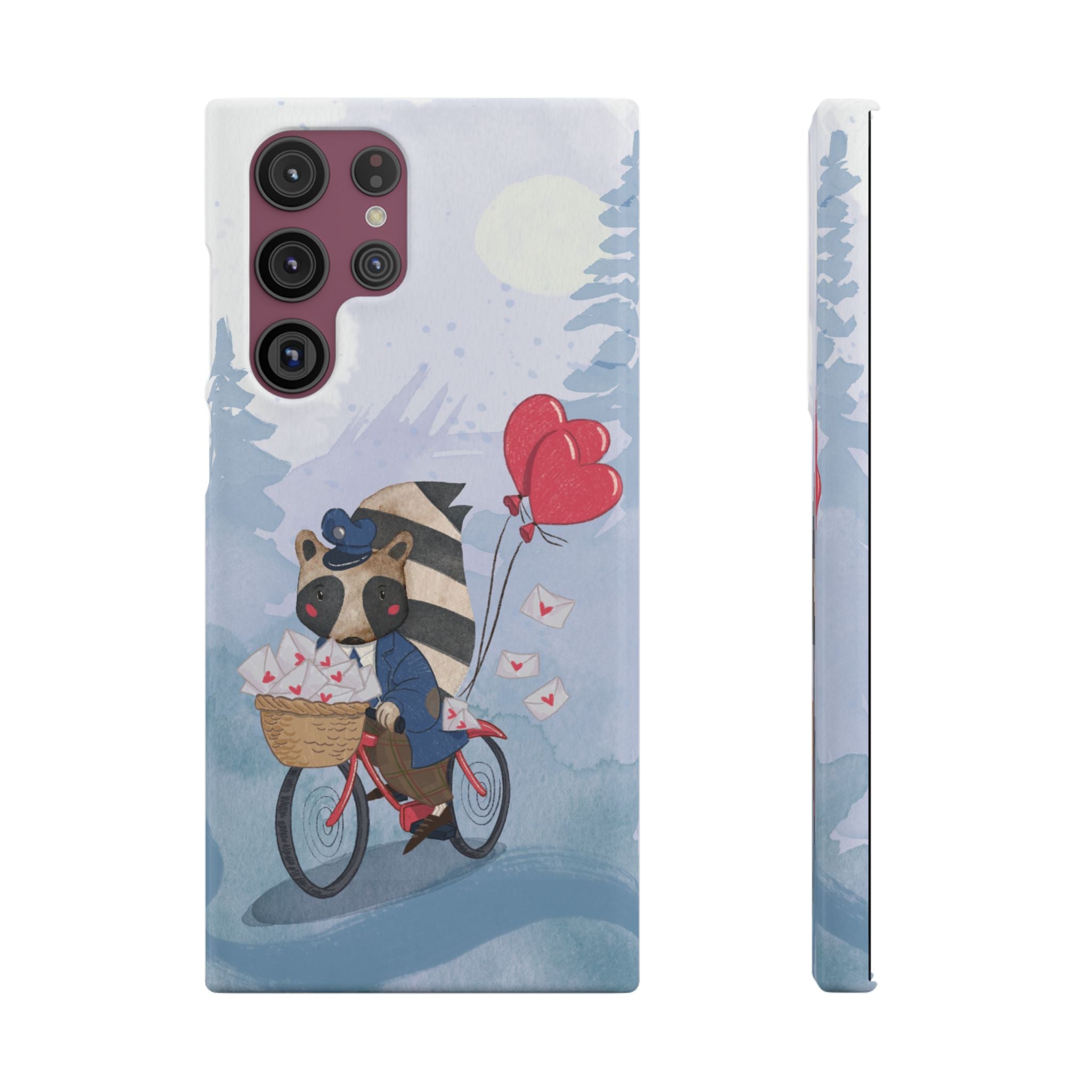 Whimsical Animal Snap Case with Love Balloons, Cute Phone Case, Valentine's Day Gift, Animal Lover Accessory, Creative Phone Cover