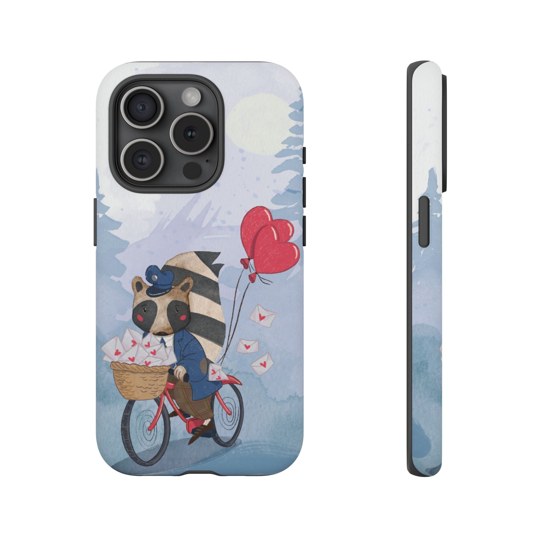Cute Raccoon Phone Case, Tough Case for Animal Lovers, Valentine's Day Gift, Whimsical Phone Accessory, Gifts for Kids