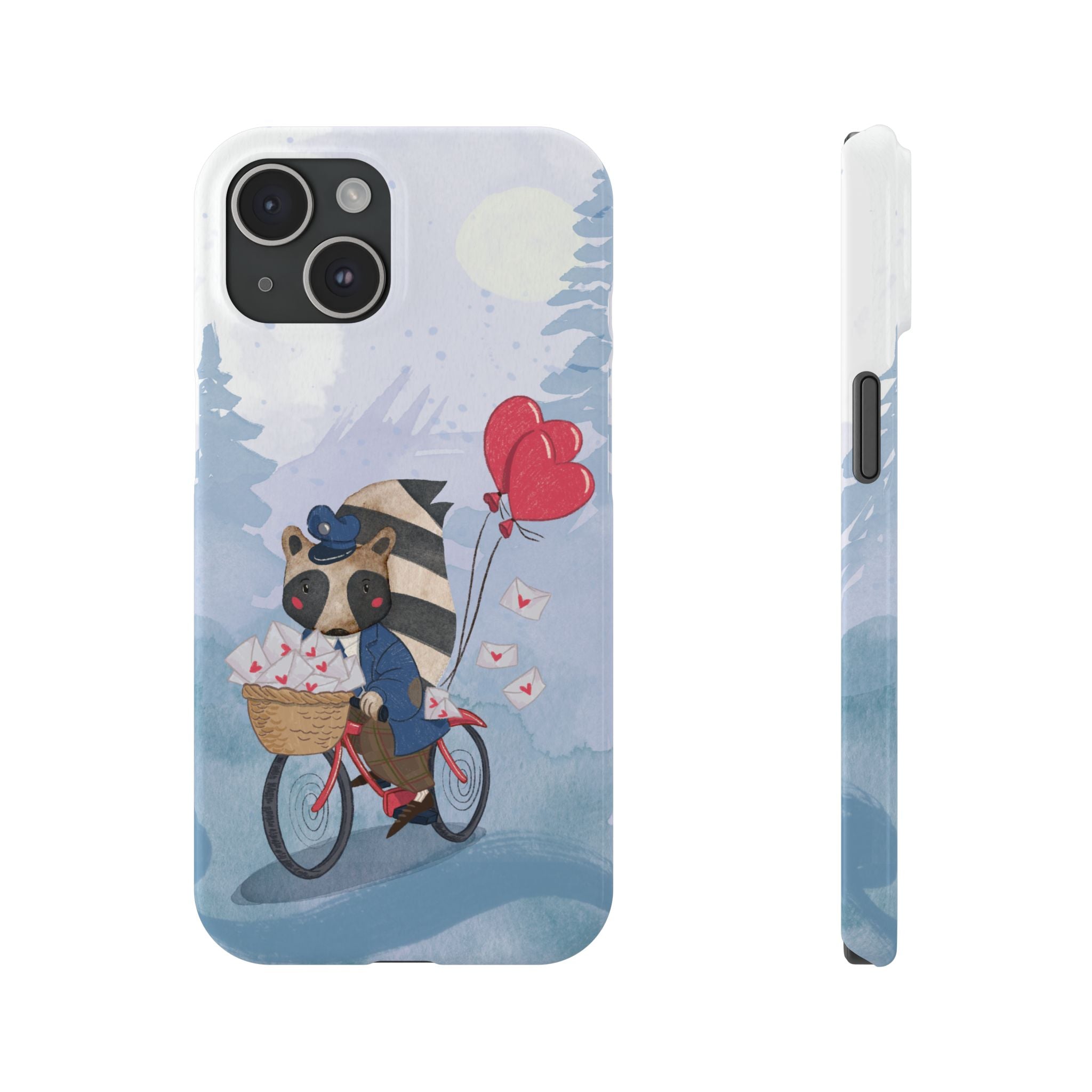 Whimsical Raccoon Slim Phone Case | Cute Animal Design | Perfect for Nature Lovers, Gifts, Birthdays, Valentines Day, Everyday Use