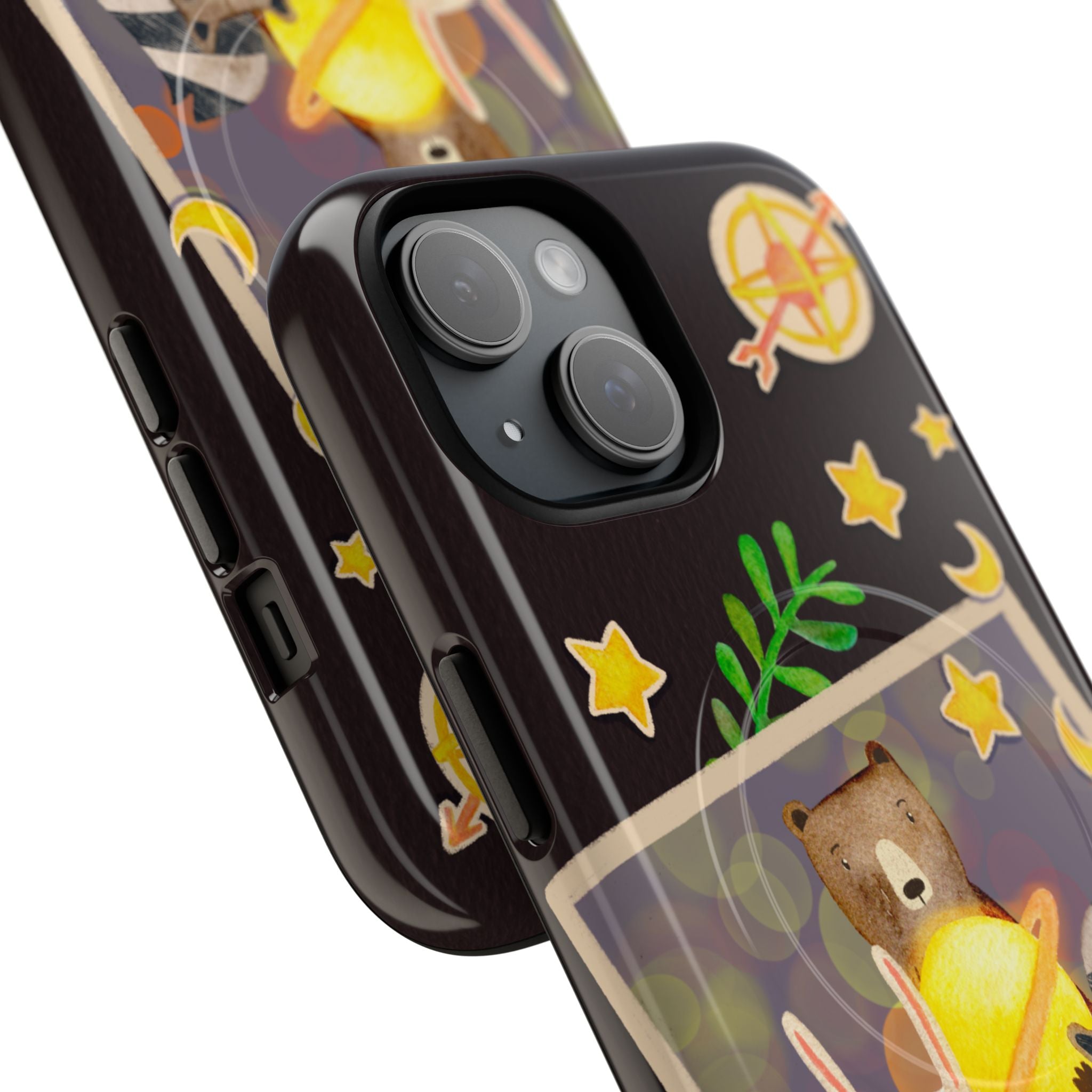 Tough Magnetic Cases, Whimsical Animal Phone Case, Cute Bear Rabbit Raccoon Design, Cute gift for her, Birthdays, iPhone 14 15 16 pro max