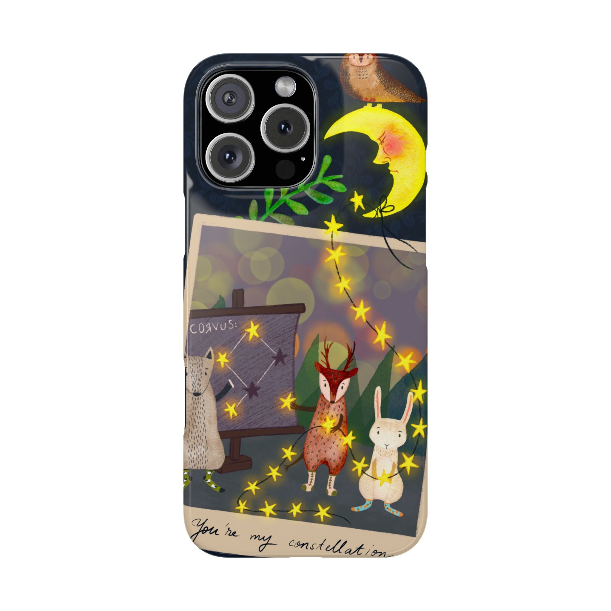 Constellation Friends iPhone Case, Starlit Woodland Photo Cover, Cute Gift for Birthday, Kawaii Design, iPhone 7 8 X XR XS 11 12 13 14 15 16