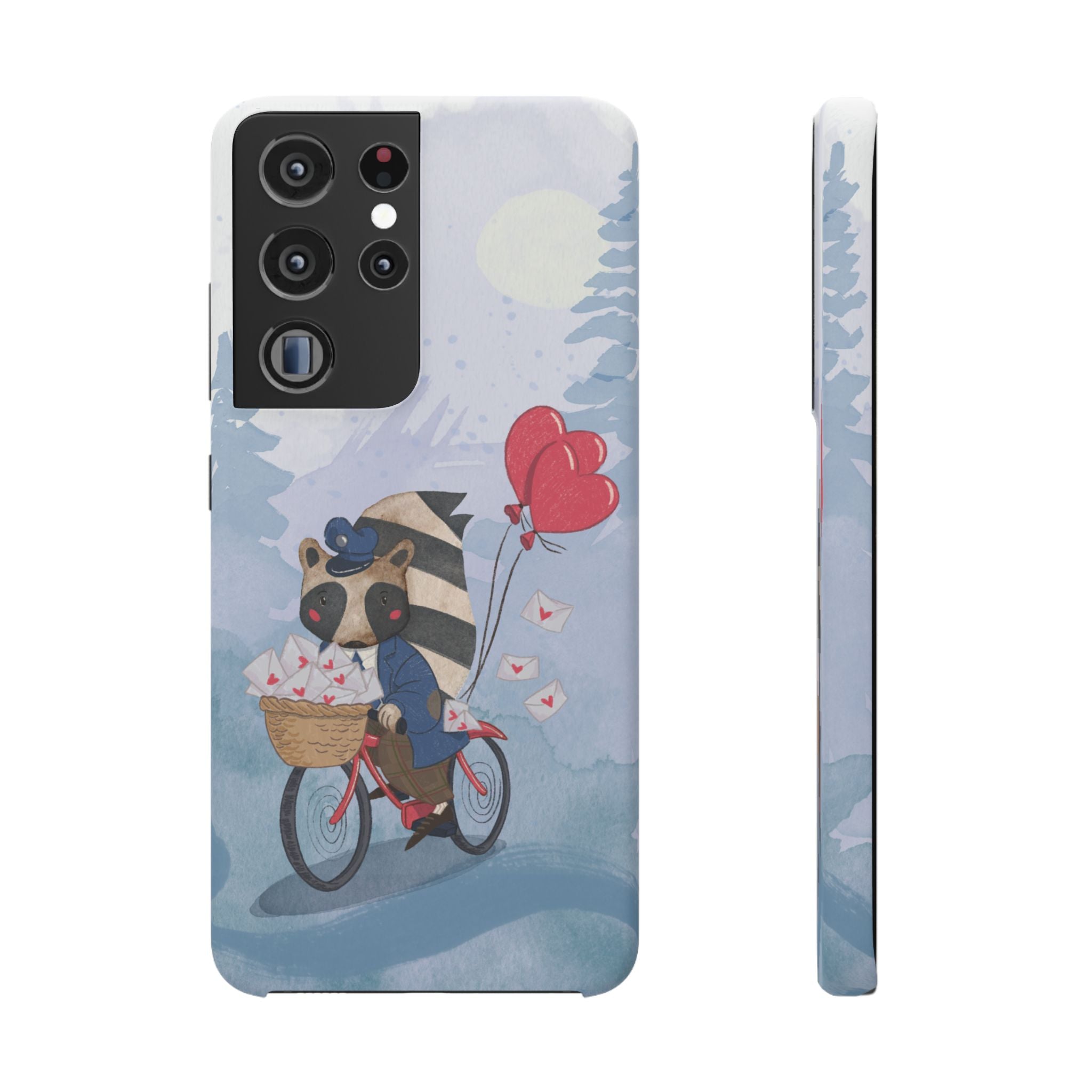Whimsical Animal Snap Case with Love Balloons, Cute Phone Case, Valentine's Day Gift, Animal Lover Accessory, Creative Phone Cover
