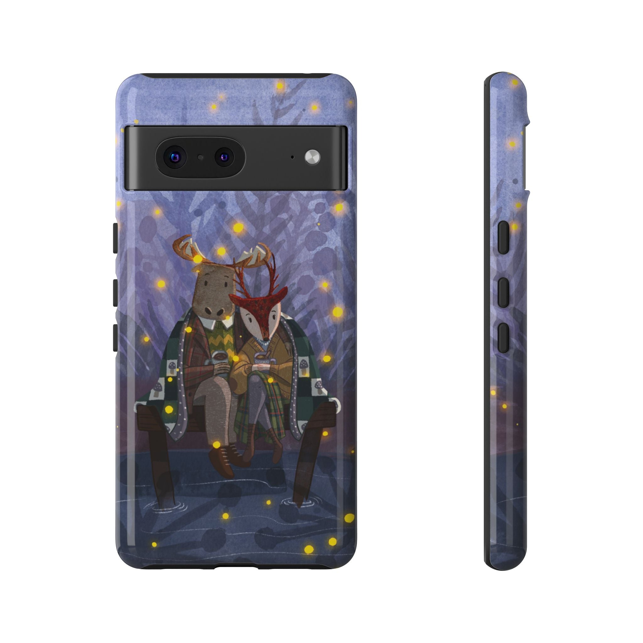 Cozy Couple Phone Case, Cute Animal Lovers Gift, Nature Aesthetic, Perfect for Holidays, Personalized Phone Accessories, Gift for Her