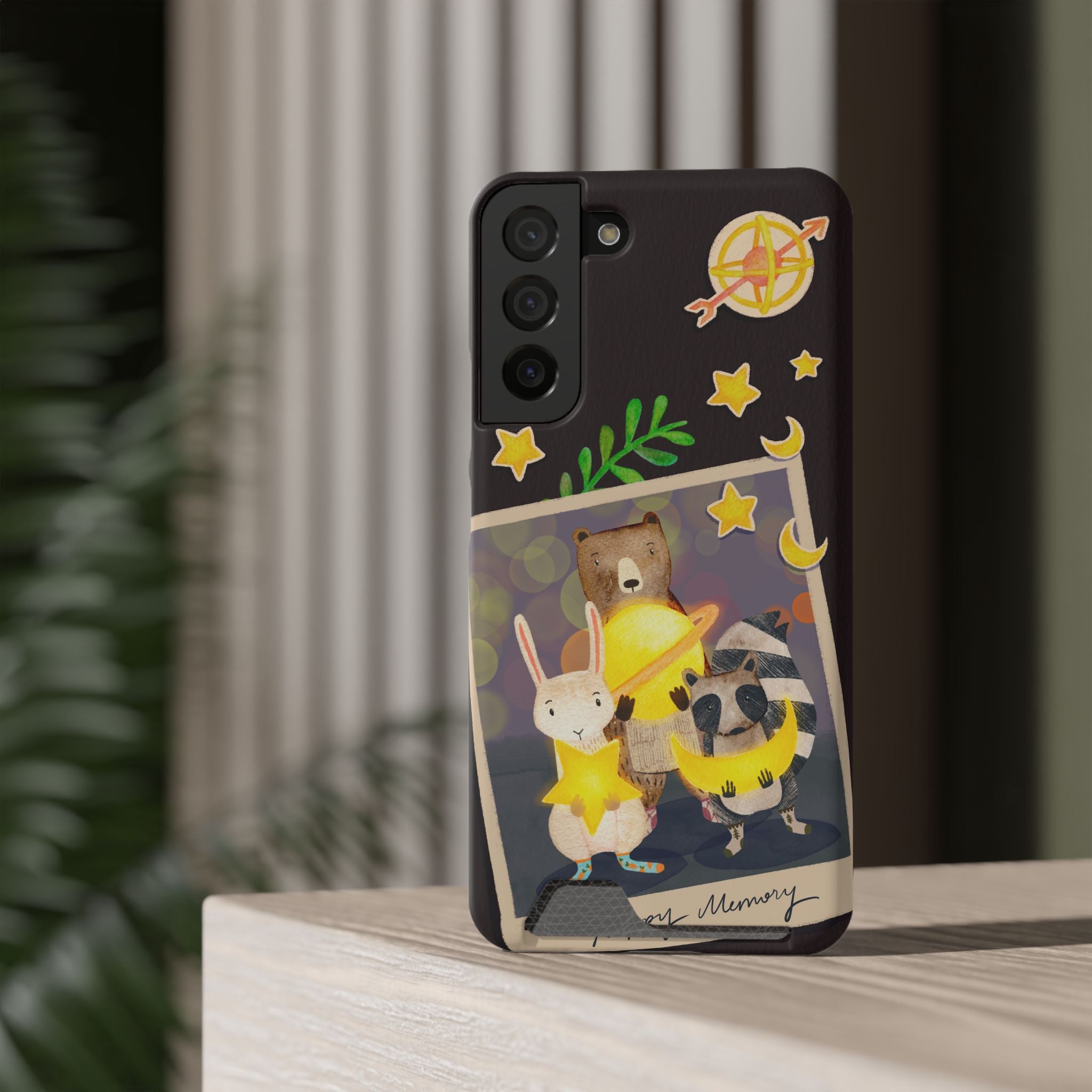 Whimsical Phone Case with Card Holder - Cute Animal Friends Design, Perfect Gift for Animal Lovers, Birthday, Everyday Use, Cute Accessory