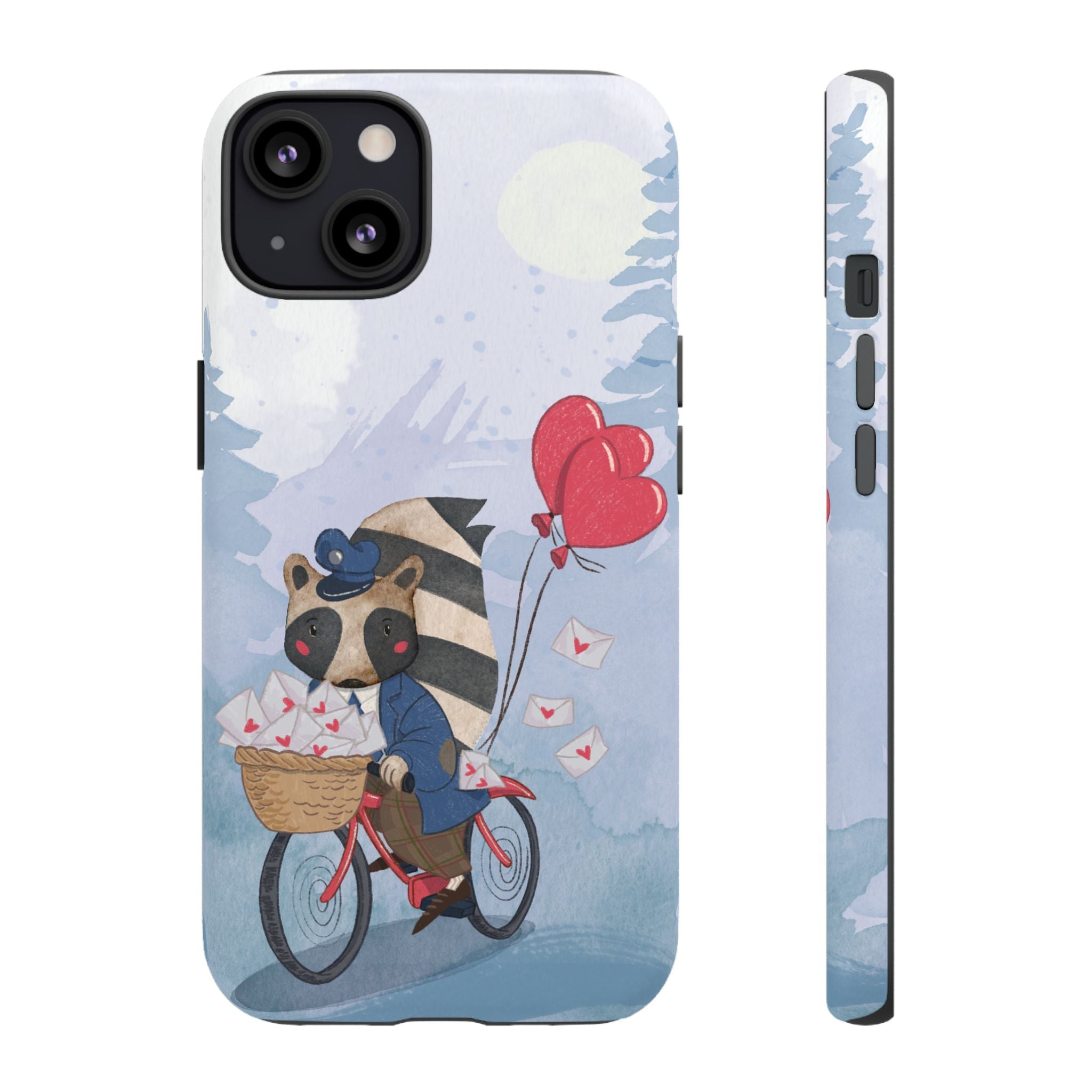 Cute Raccoon Phone Case, Tough Case for Animal Lovers, Valentine's Day Gift, Whimsical Phone Accessory, Gifts for Kids