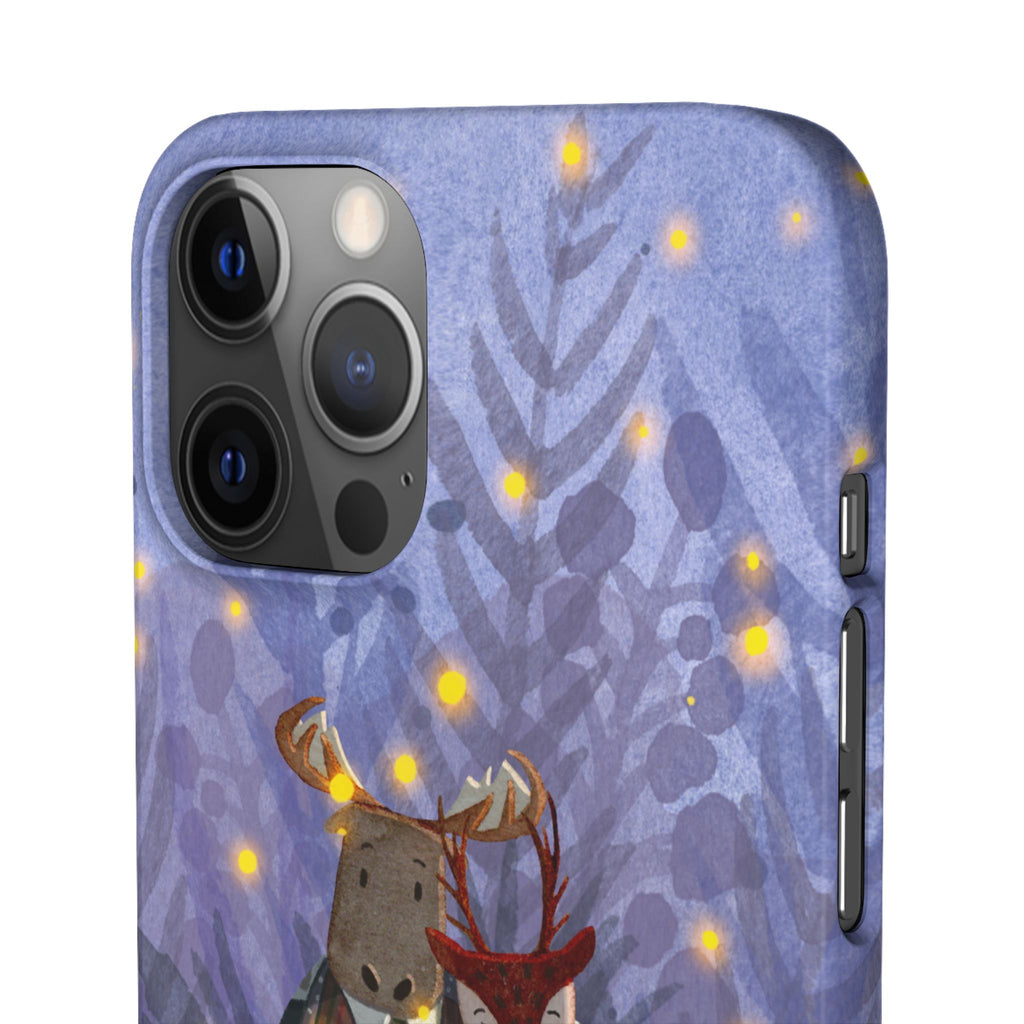 Whimsical Animal Lovers Snap Cases - Cozy Phone Protection, Gift for Nature Lovers, Holiday Decor, Cute Character Design, Animal Couple