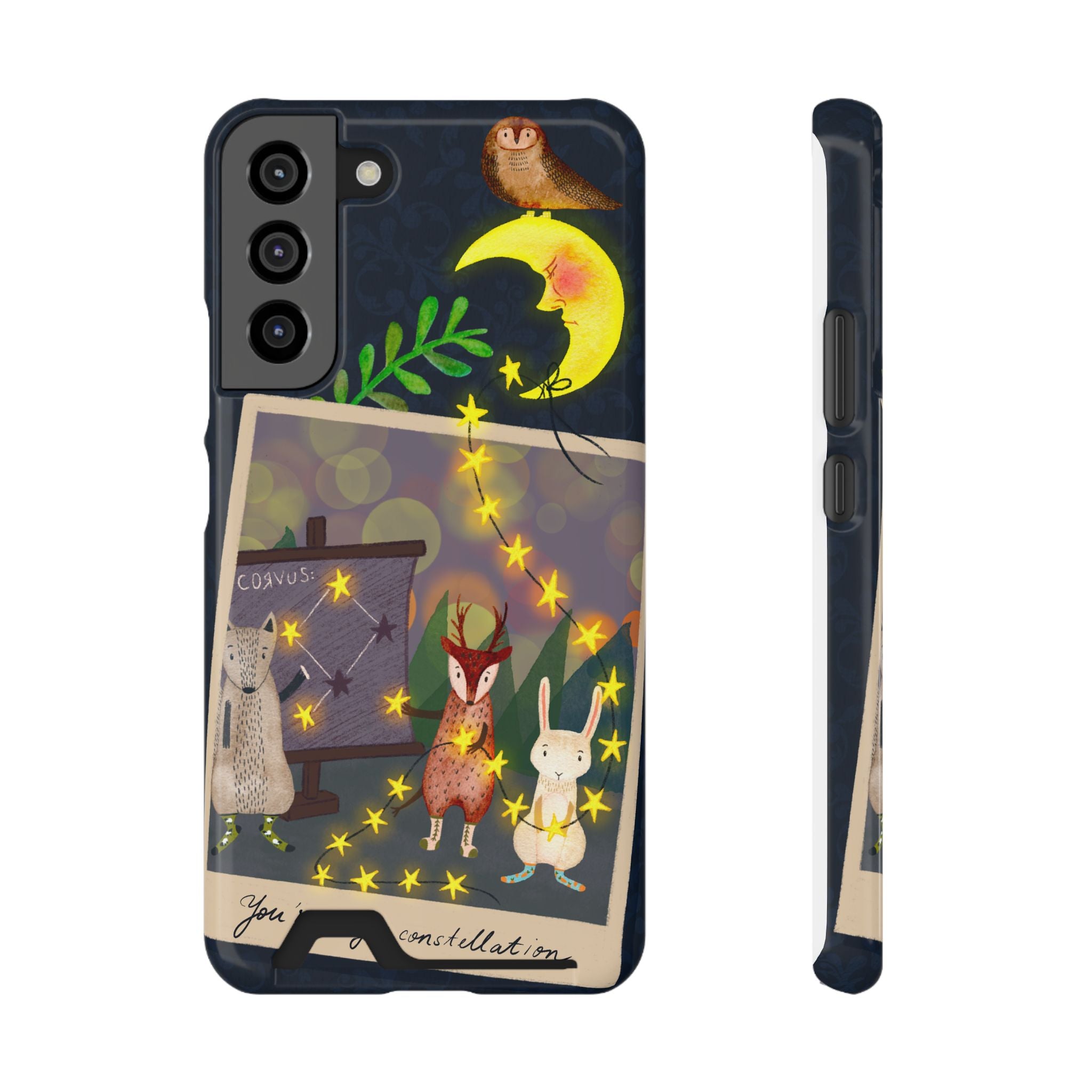 Woodland Astronomy Class Phone Case - Whimsical Forest Animals Learning Constellations - Cute iPhone 13/Samsung Case