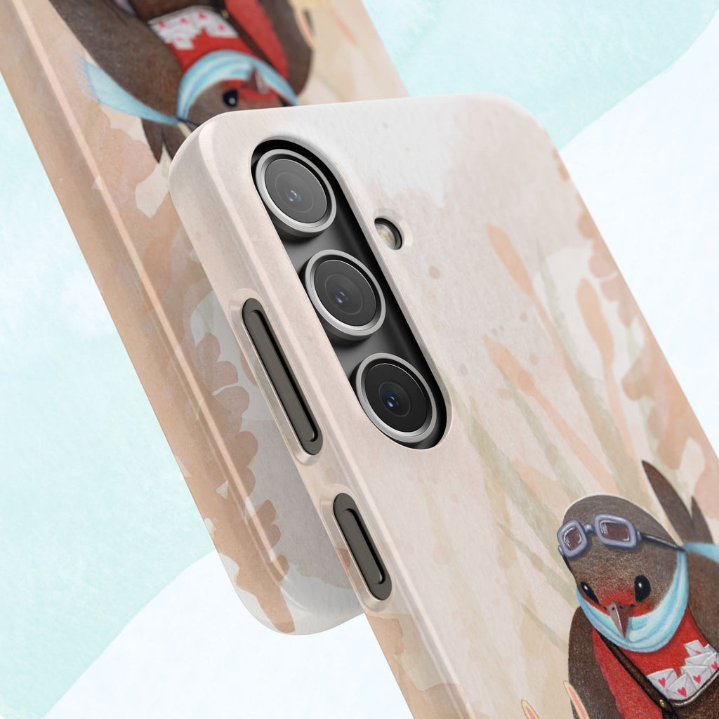 Whimsical Animal Snap Cases, Cute Phone Case, Handmade Bird and Bunny Design, Gift for Animal Lovers, Unique Smartphone Cover