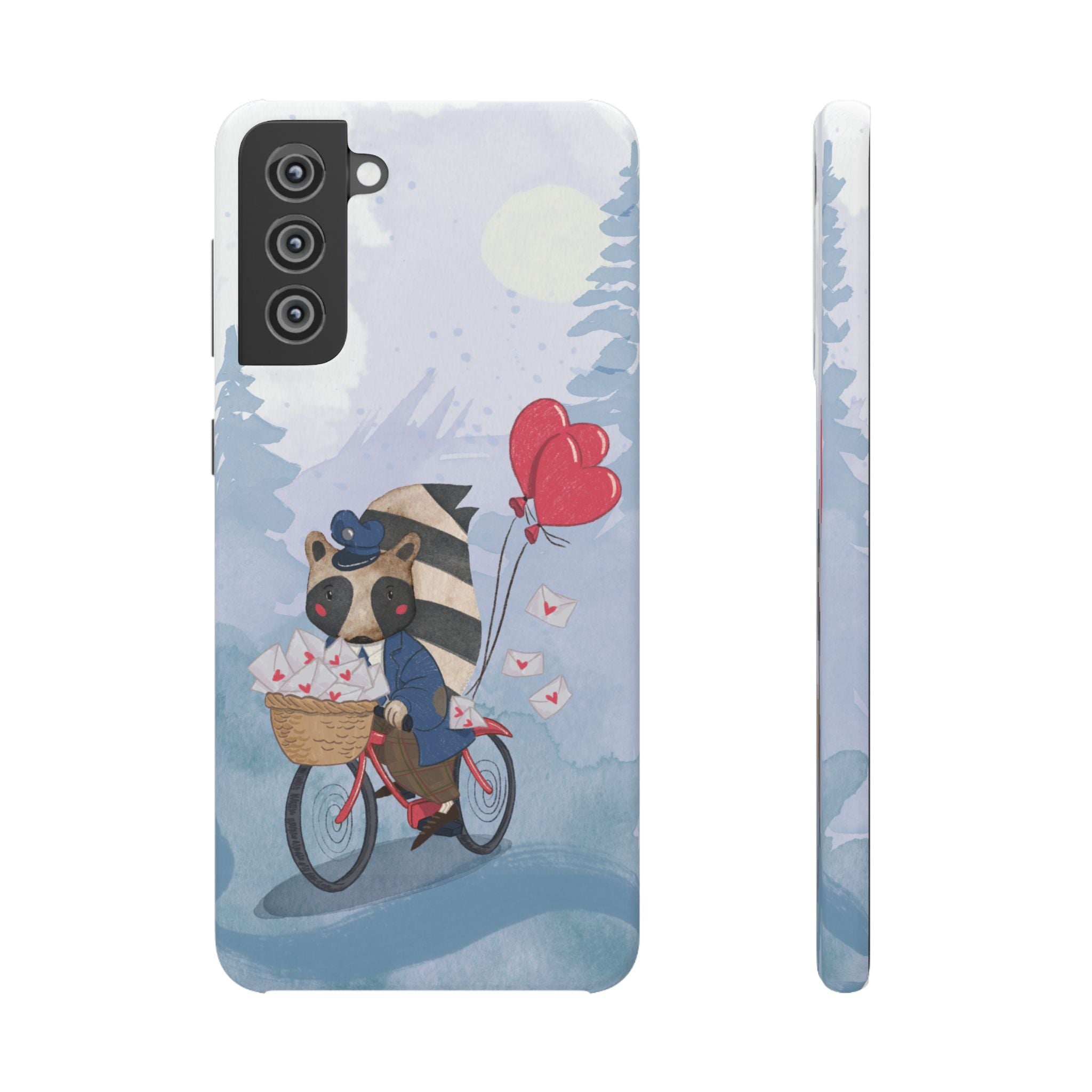 Whimsical Animal Snap Case with Love Balloons, Cute Phone Case, Valentine's Day Gift, Animal Lover Accessory, Creative Phone Cover