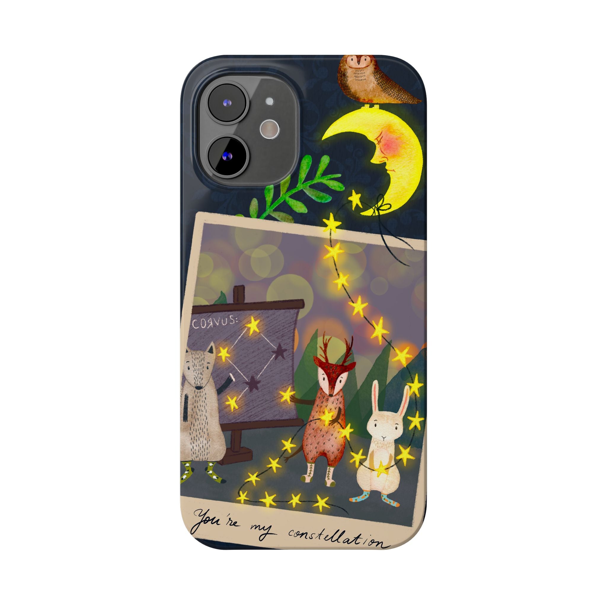 Constellation Friends iPhone Case, Starlit Woodland Photo Cover, Cute Gift for Birthday, Kawaii Design, iPhone 7 8 X XR XS 11 12 13 14 15 16