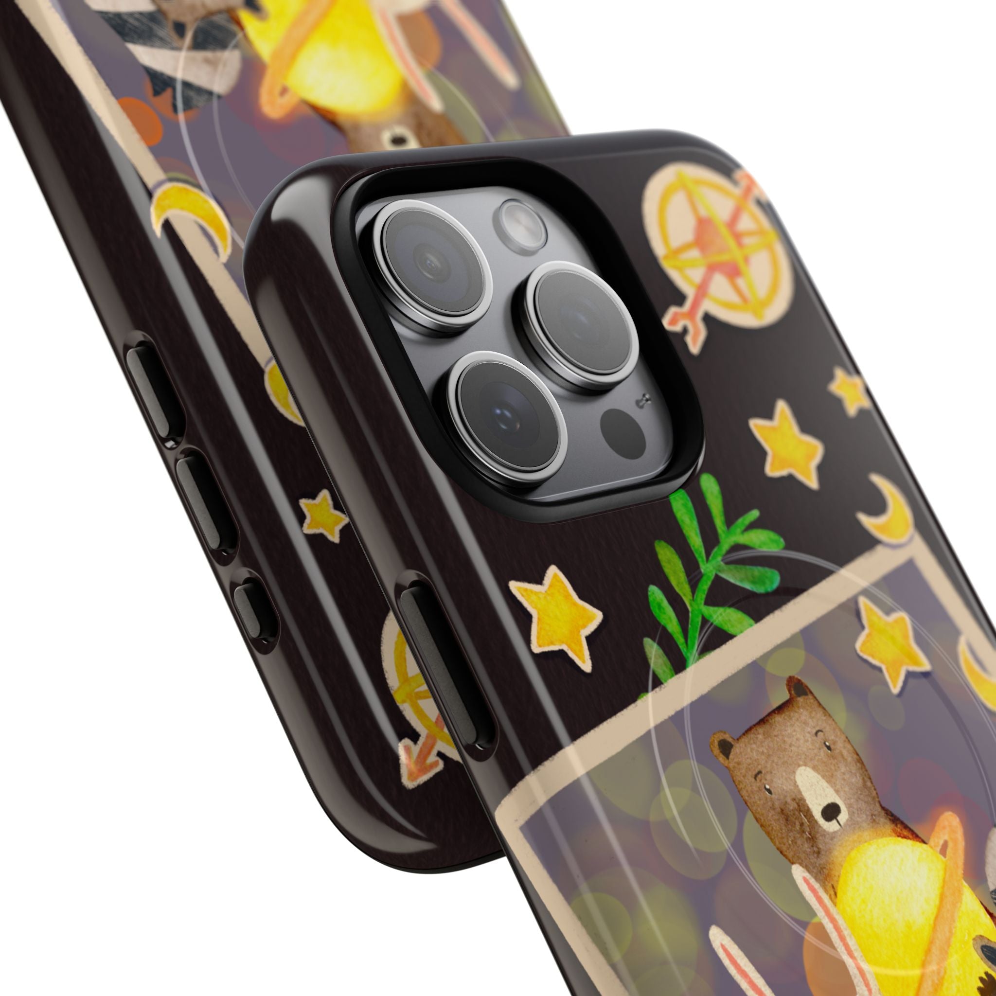 Tough Magnetic Cases, Whimsical Animal Phone Case, Cute Bear Rabbit Raccoon Design, Cute gift for her, Birthdays, iPhone 14 15 16 pro max