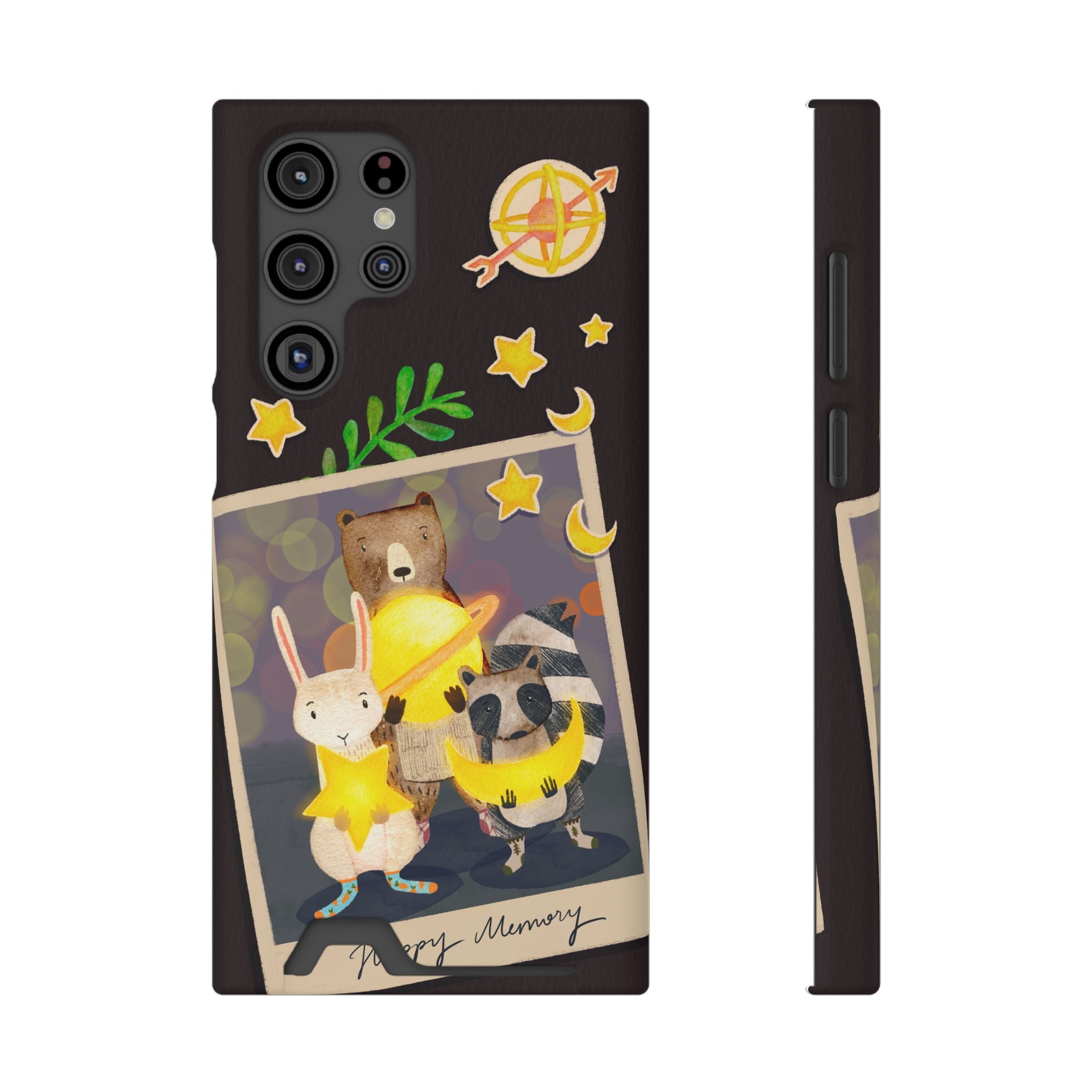 Whimsical Phone Case with Card Holder - Cute Animal Friends Design, Perfect Gift for Animal Lovers, Birthday, Everyday Use, Cute Accessory