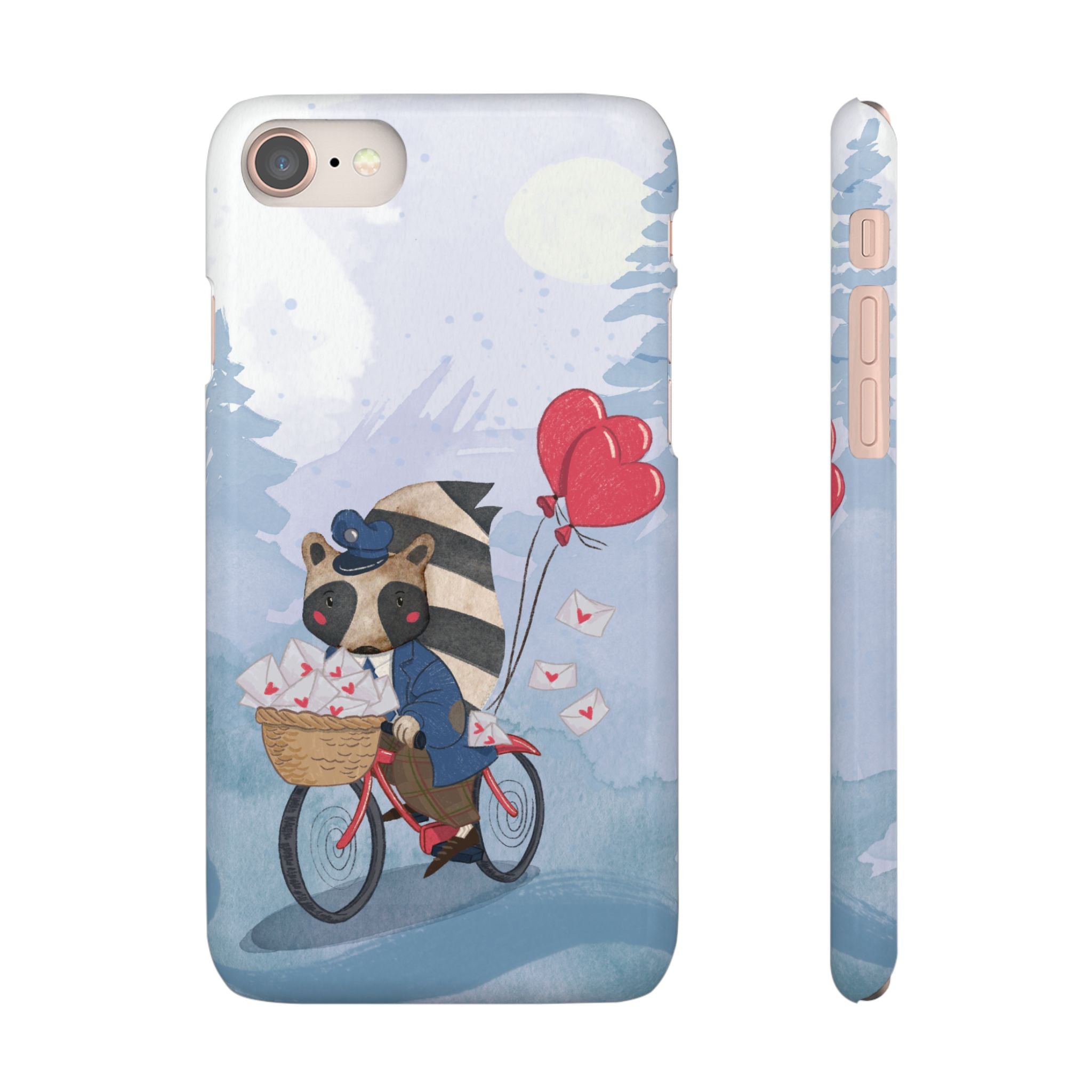 Whimsical Animal Snap Case with Love Balloons, Cute Phone Case, Valentine's Day Gift, Animal Lover Accessory, Creative Phone Cover