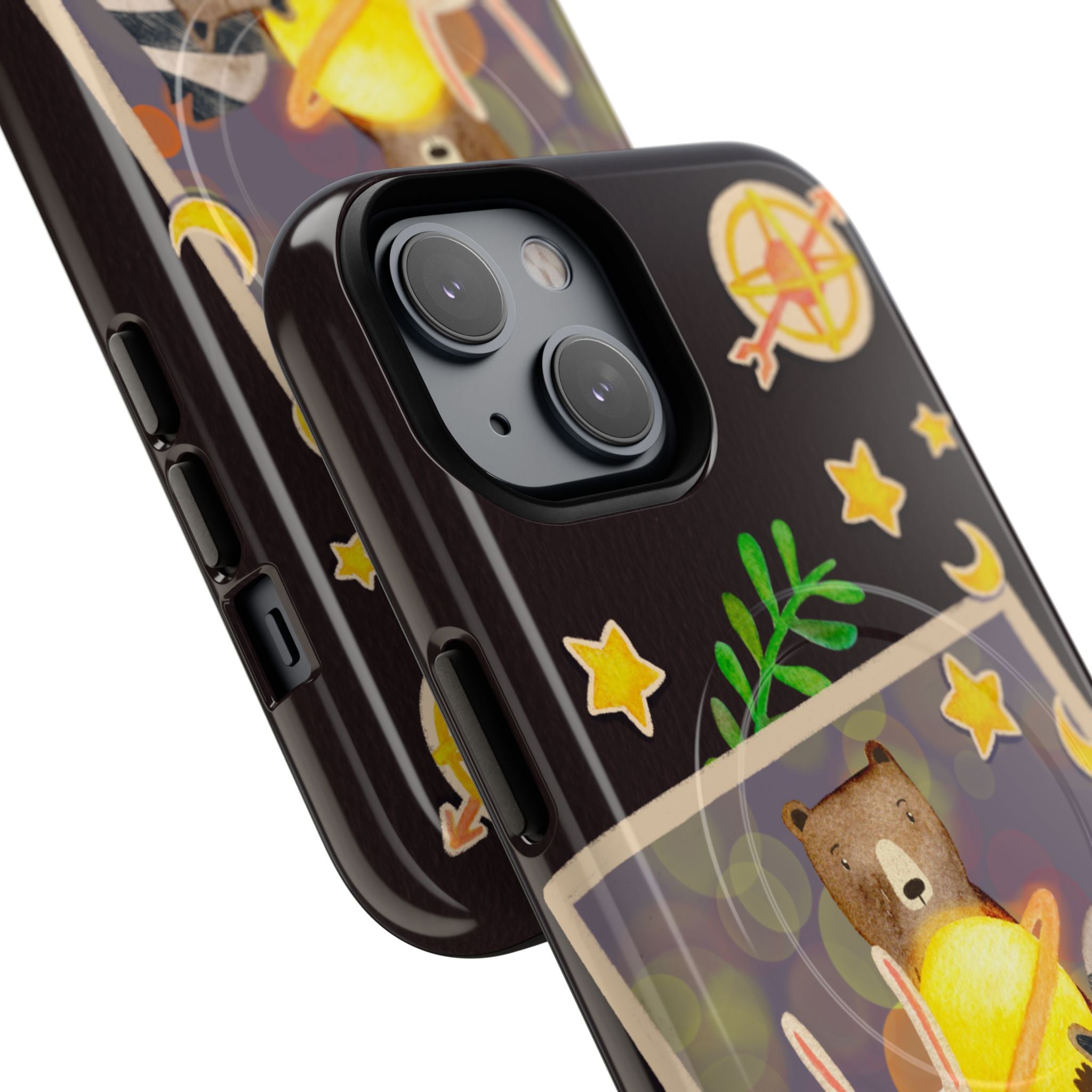 Tough Magnetic Cases, Whimsical Animal Phone Case, Cute Bear Rabbit Raccoon Design, Cute gift for her, Birthdays, iPhone 14 15 16 pro max
