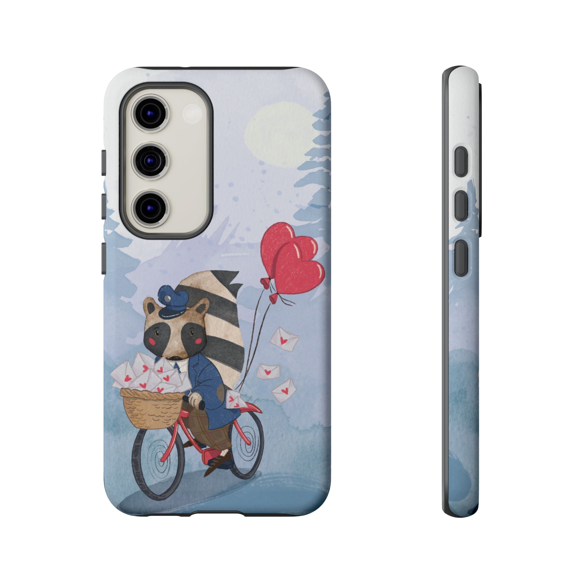 Cute Raccoon Phone Case, Tough Case for Animal Lovers, Valentine's Day Gift, Whimsical Phone Accessory, Gifts for Kids