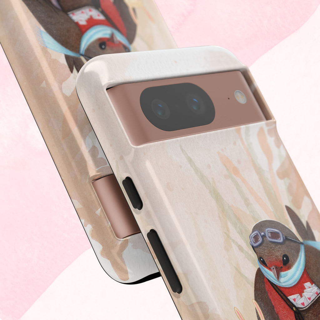 Whimsical Animal Phone Case, Cute Bird and Rabbit Design, Animal Lovers Gift, Nature-Themed Accessory, Eco-Friendly Tech Cover