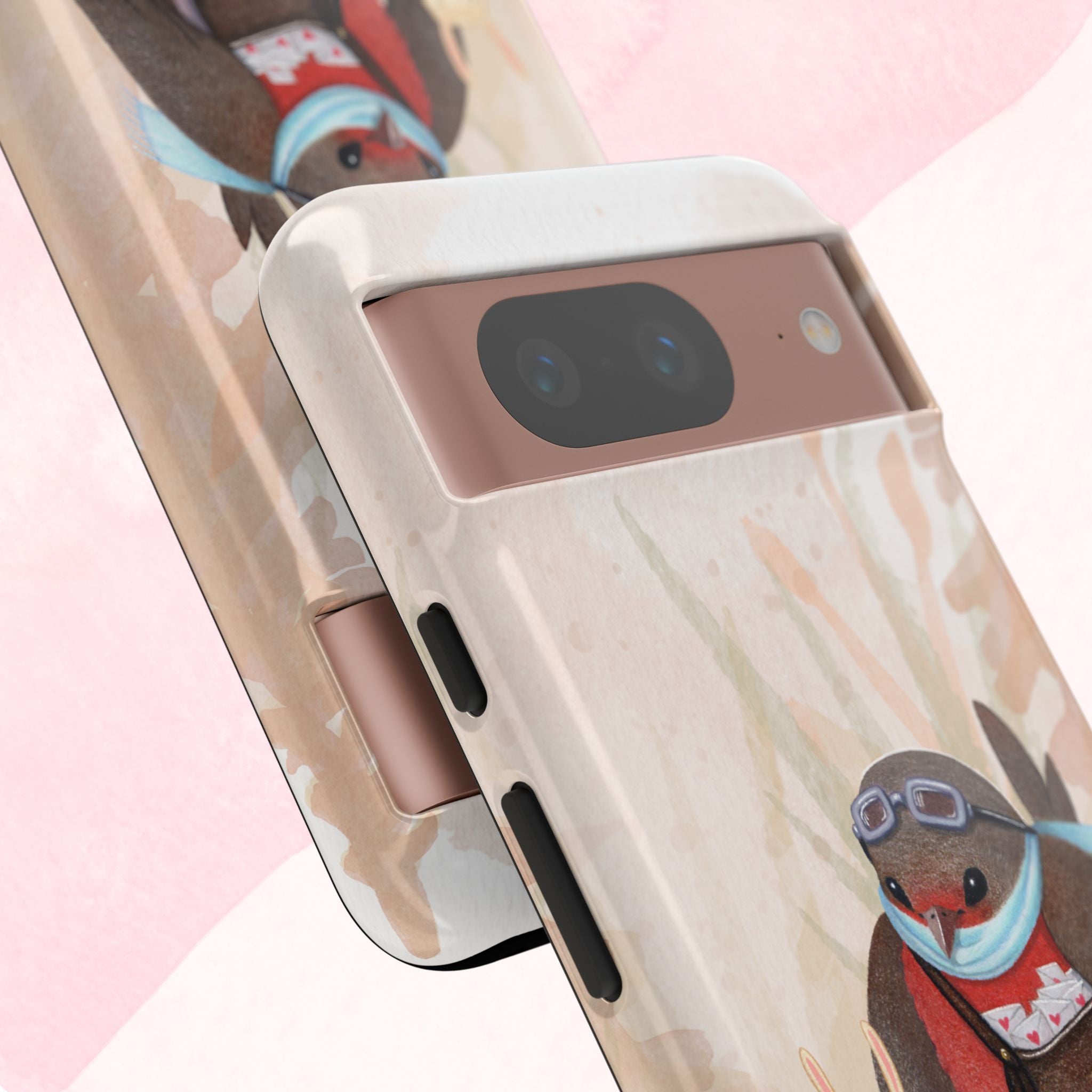 Whimsical Animal Phone Case, Cute Bird and Rabbit Design, Animal Lovers Gift, Nature-Themed Accessory, Eco-Friendly Tech Cover