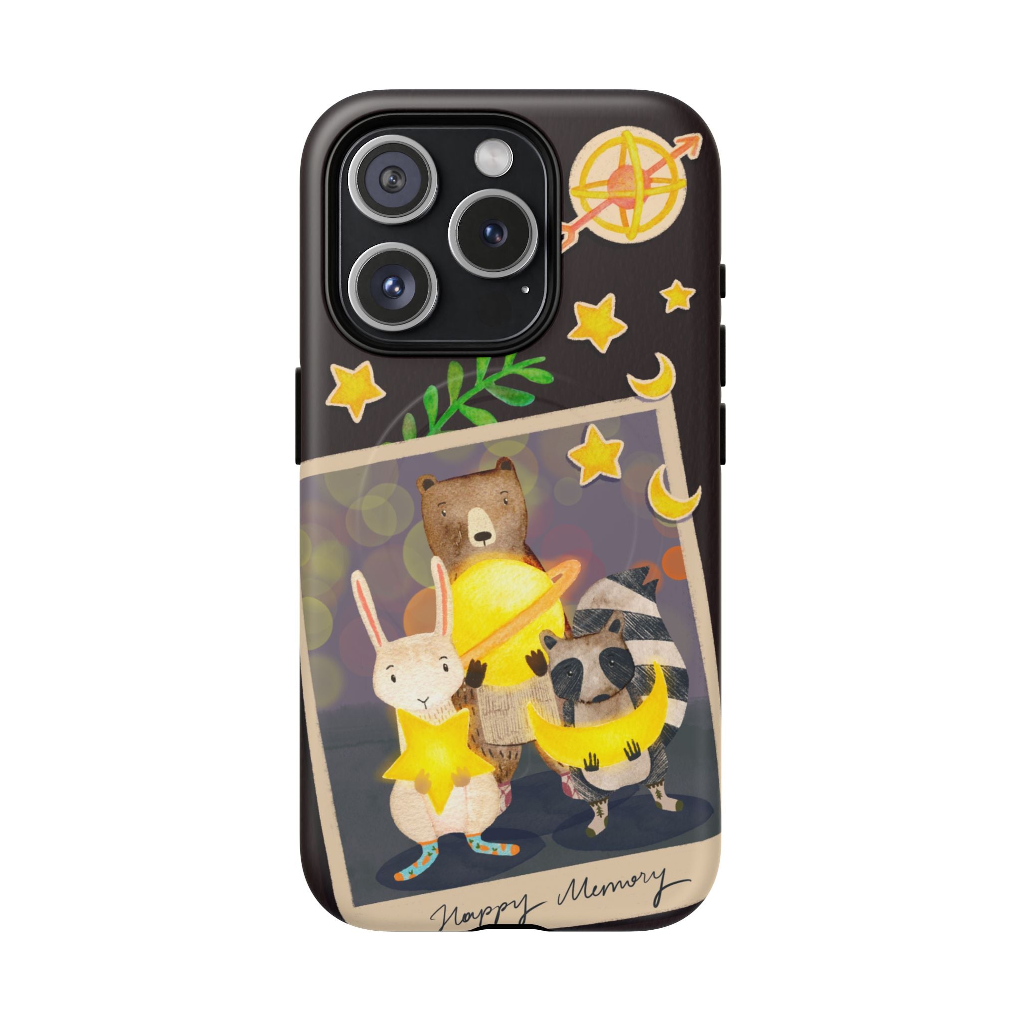 Tough Magnetic Cases, Whimsical Animal Phone Case, Cute Bear Rabbit Raccoon Design, Cute gift for her, Birthdays, iPhone 14 15 16 pro max