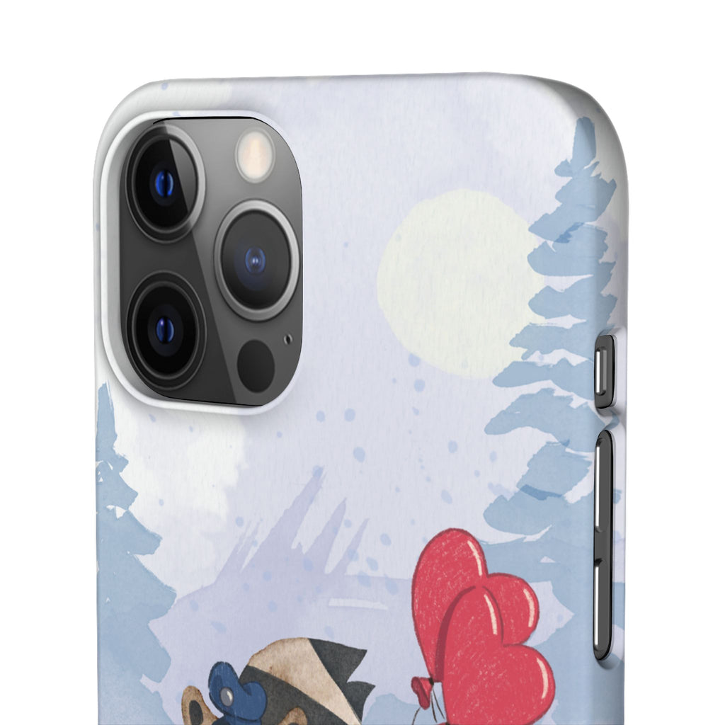 Whimsical Animal Snap Case with Love Balloons, Cute Phone Case, Valentine's Day Gift, Animal Lover Accessory, Creative Phone Cover