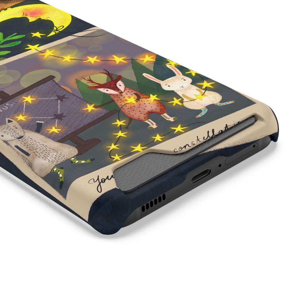 Woodland Astronomy Class Phone Case - Whimsical Forest Animals Learning Constellations - Cute iPhone 13/Samsung Case