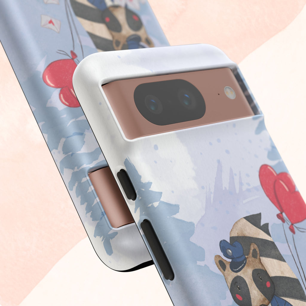 Cute Raccoon Phone Case, Tough Case for Animal Lovers, Valentine's Day Gift, Whimsical Phone Accessory, Gifts for Kids