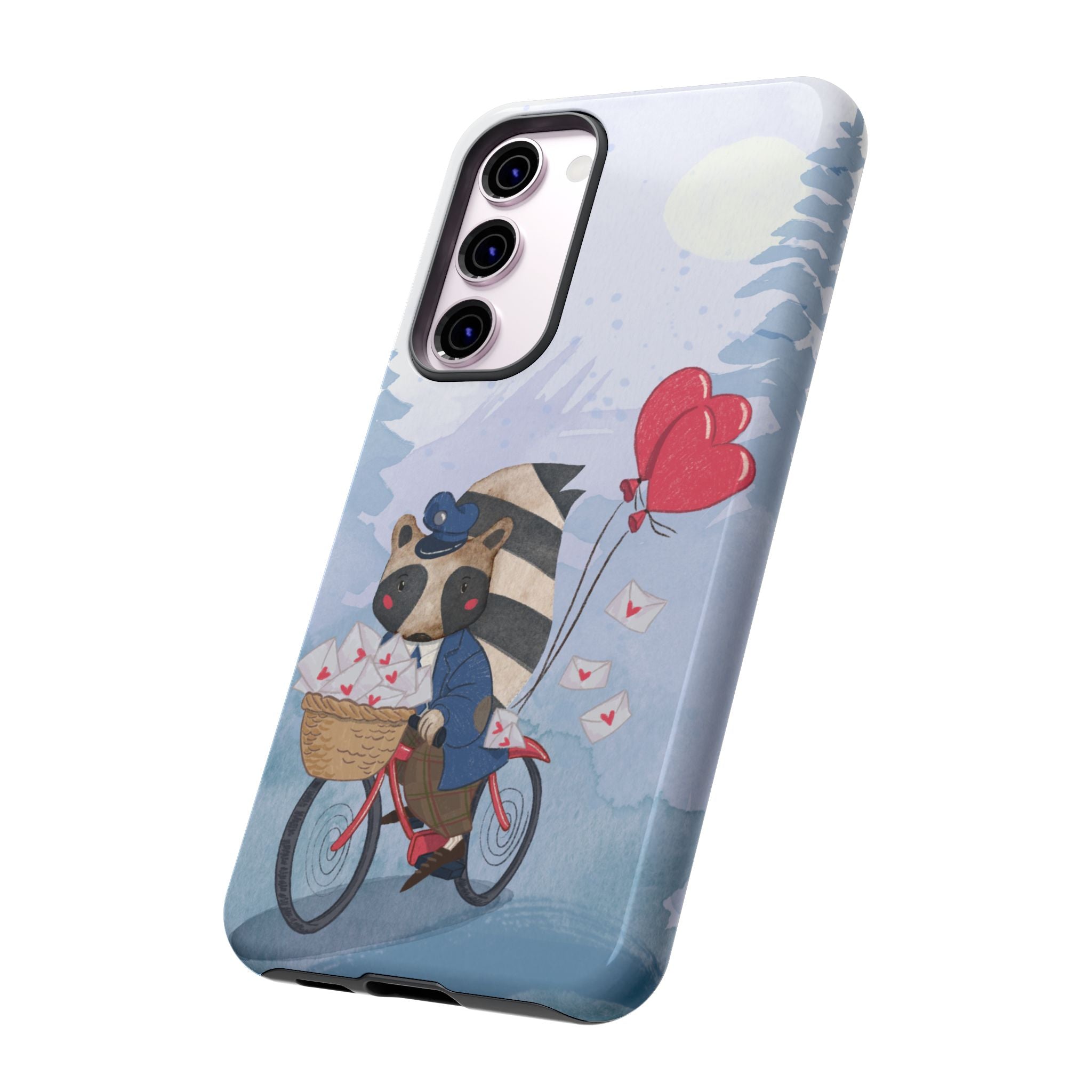 Cute Raccoon Phone Case, Tough Case for Animal Lovers, Valentine's Day Gift, Whimsical Phone Accessory, Gifts for Kids