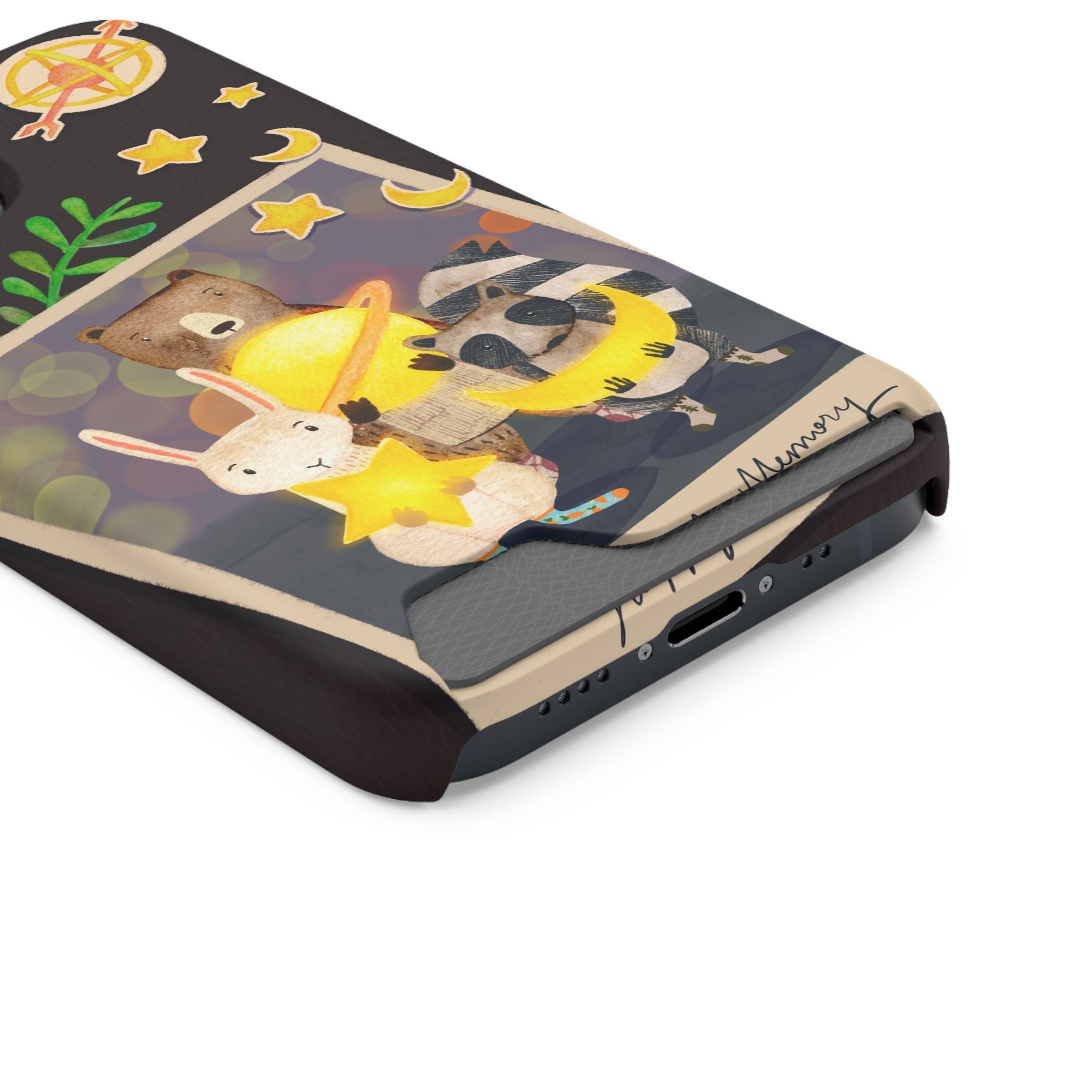 Whimsical Phone Case with Card Holder - Cute Animal Friends Design, Perfect Gift for Animal Lovers, Birthday, Everyday Use, Cute Accessory