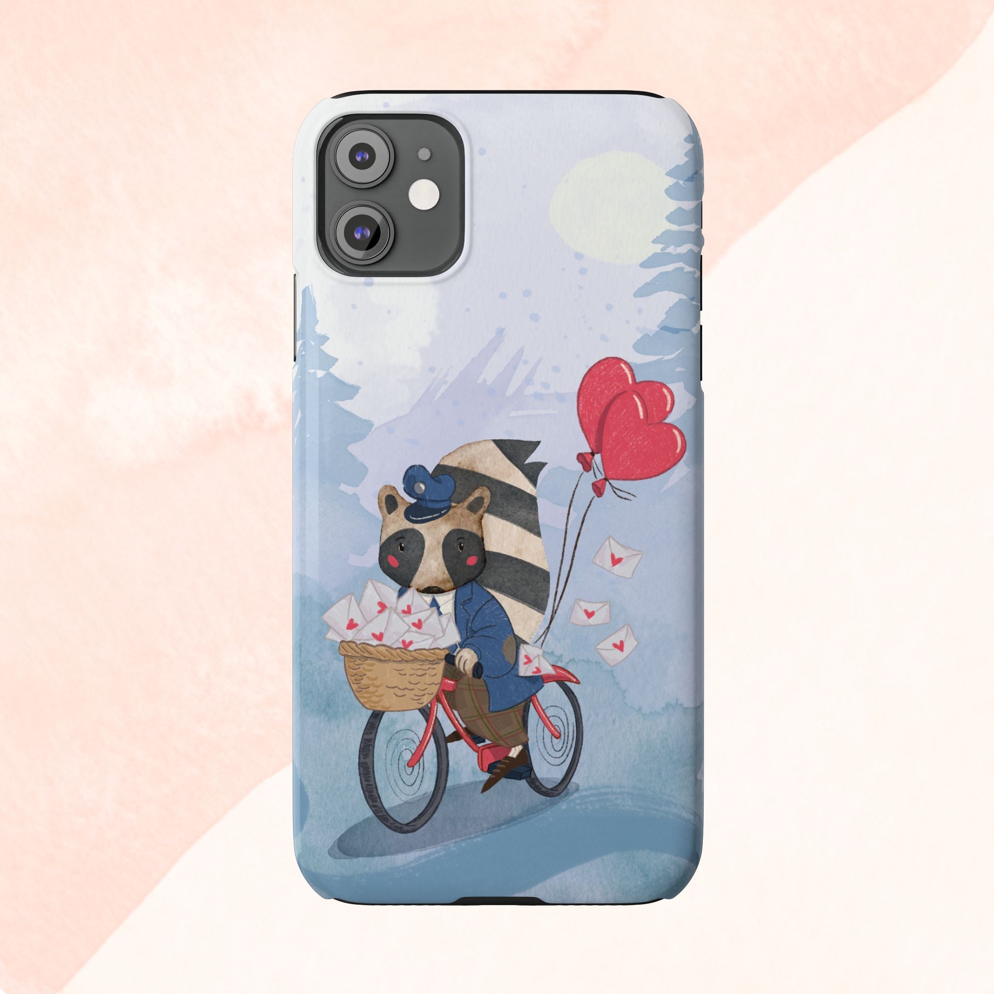 Whimsical Raccoon Slim Phone Case | Cute Animal Design | Perfect for Nature Lovers, Gifts, Birthdays, Valentines Day, Everyday Use