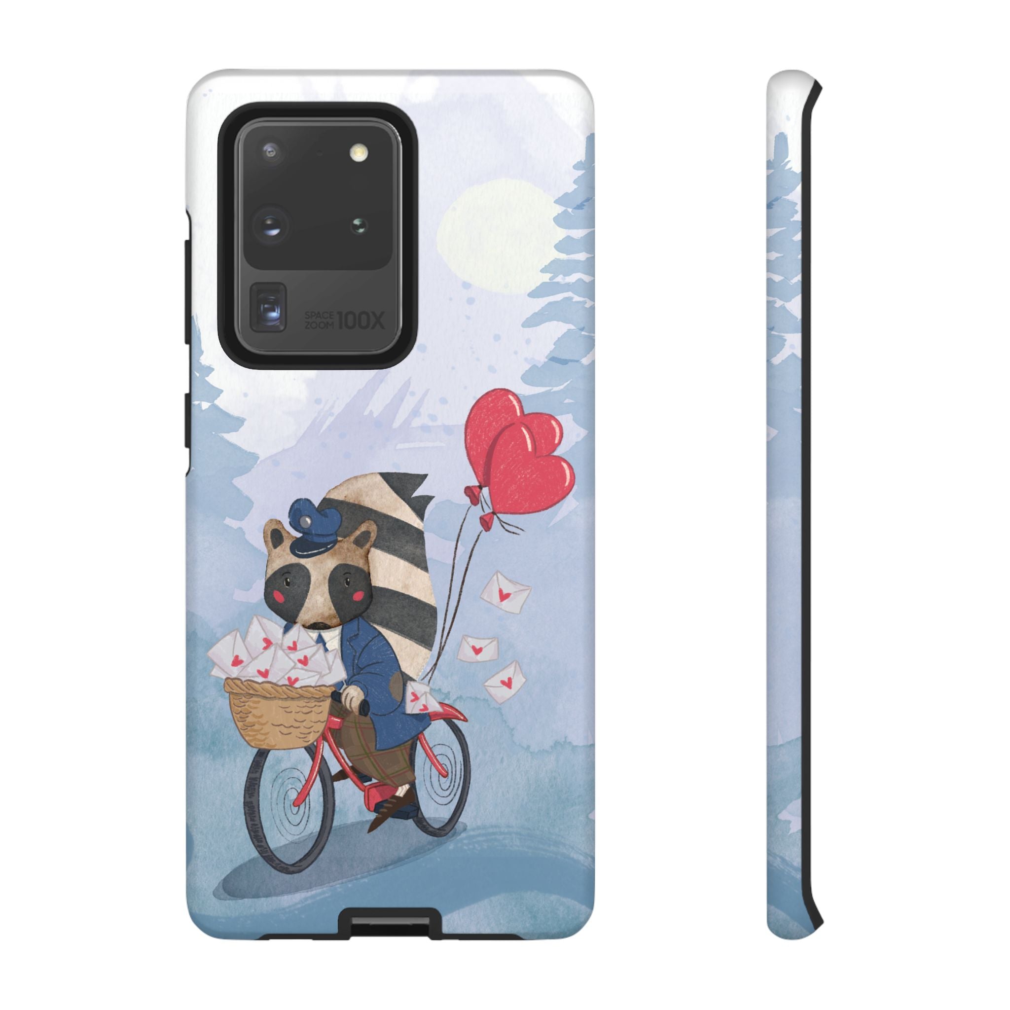 Cute Raccoon Phone Case, Tough Case for Animal Lovers, Valentine's Day Gift, Whimsical Phone Accessory, Gifts for Kids