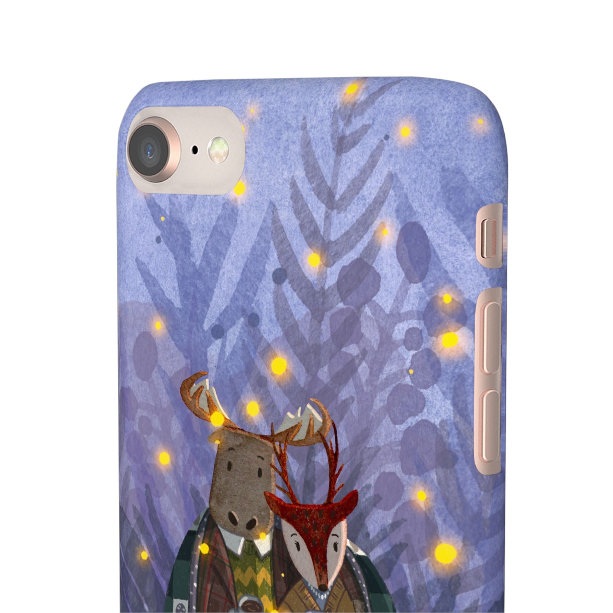 Whimsical Animal Lovers Snap Cases - Cozy Phone Protection, Gift for Nature Lovers, Holiday Decor, Cute Character Design, Animal Couple