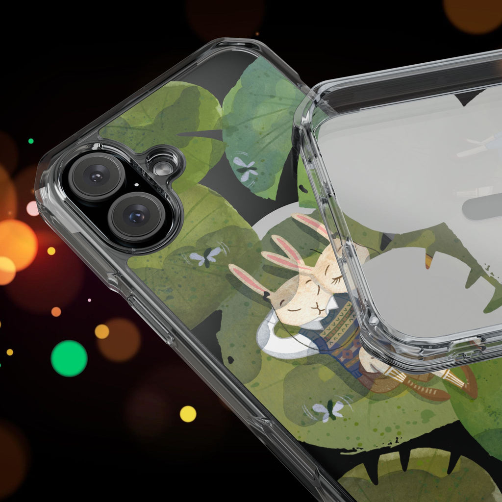 Cute Animal Lovers Phone Case, Magnetic Clear Impact Cases for Nature Enthusiasts, Eco-Friendly Gift, Cute Bunny Design, Unique Phone Cover