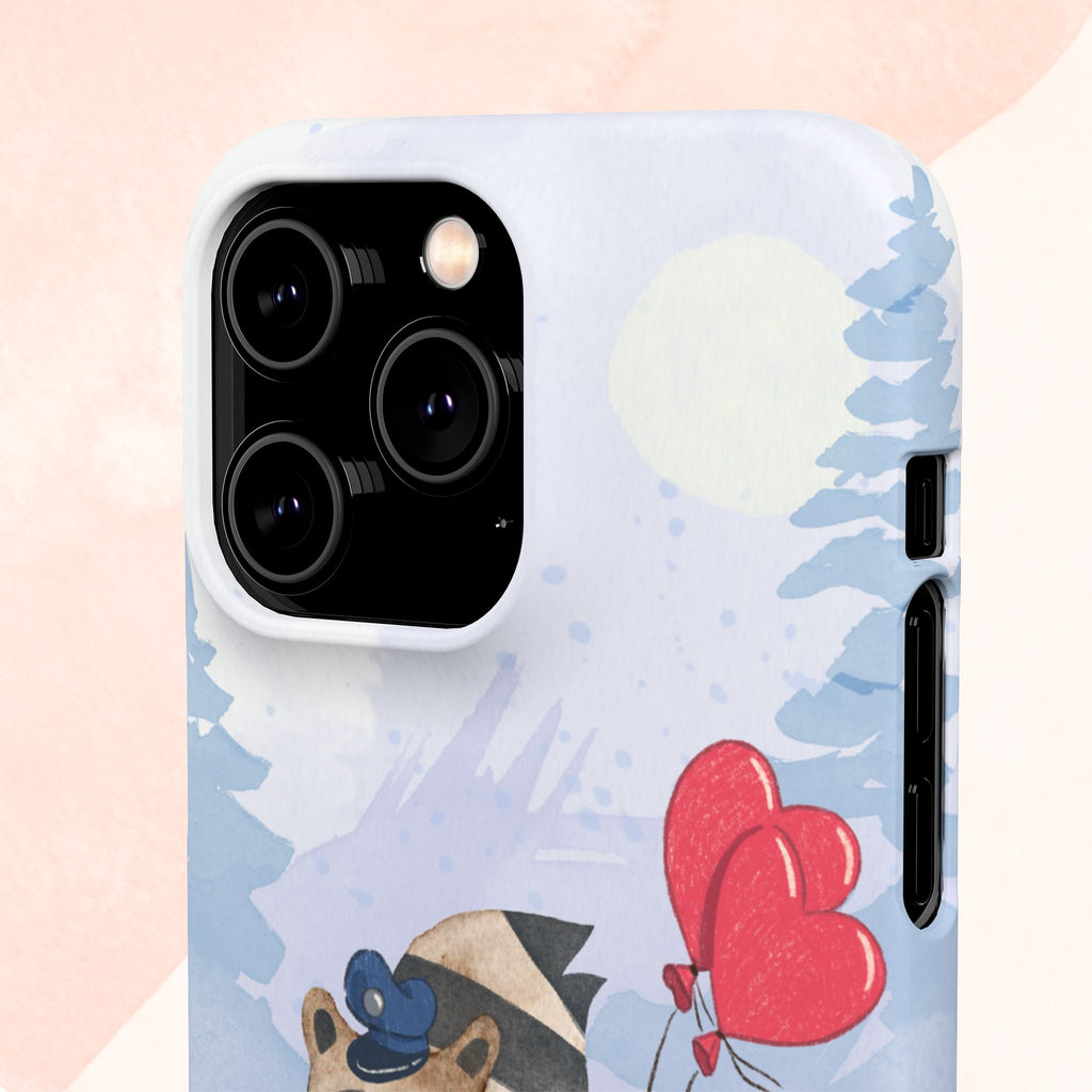 Whimsical Animal Snap Case with Love Balloons, Cute Phone Case, Valentine's Day Gift, Animal Lover Accessory, Creative Phone Cover