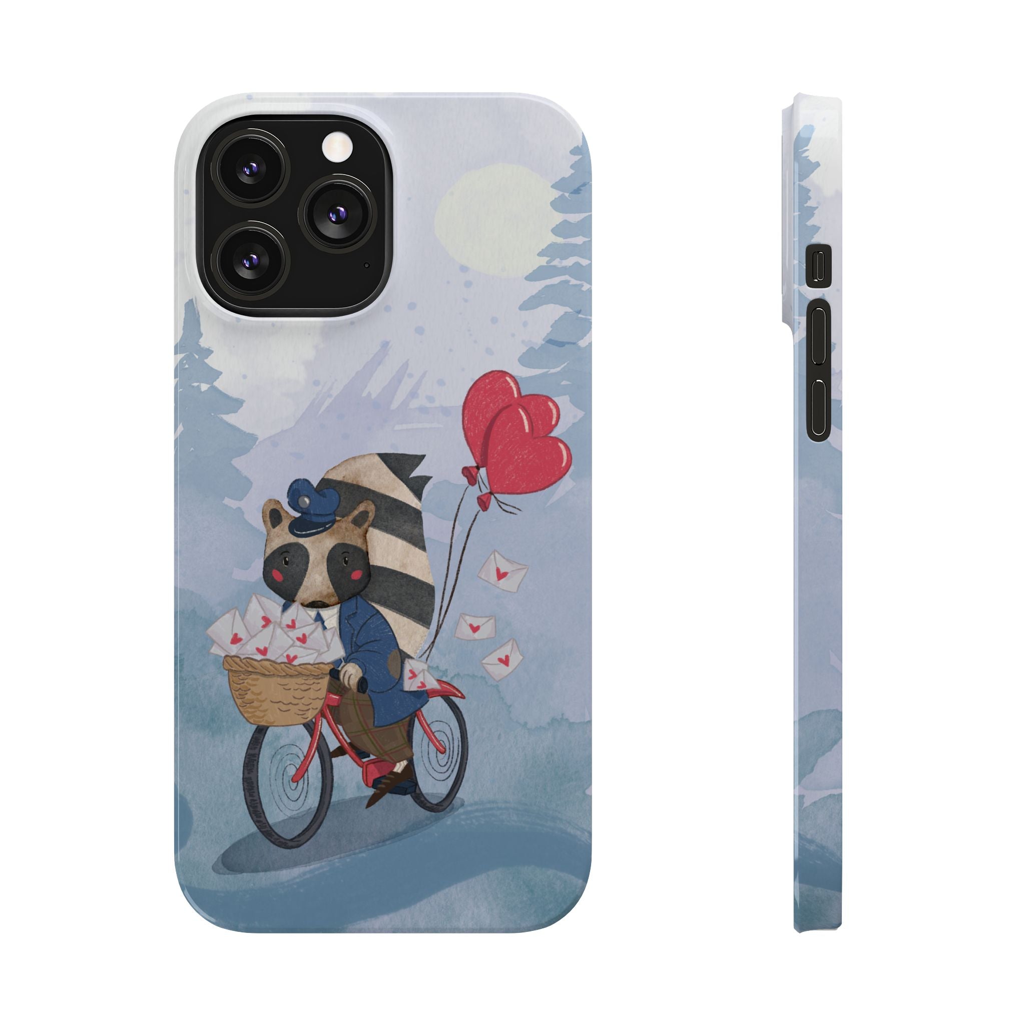 Whimsical Raccoon Slim Phone Case | Cute Animal Design | Perfect for Nature Lovers, Gifts, Birthdays, Valentines Day, Everyday Use