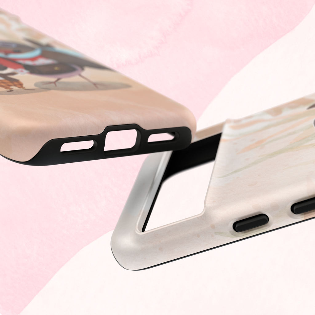 Whimsical Animal Phone Case, Cute Bird and Rabbit Design, Animal Lovers Gift, Nature-Themed Accessory, Eco-Friendly Tech Cover