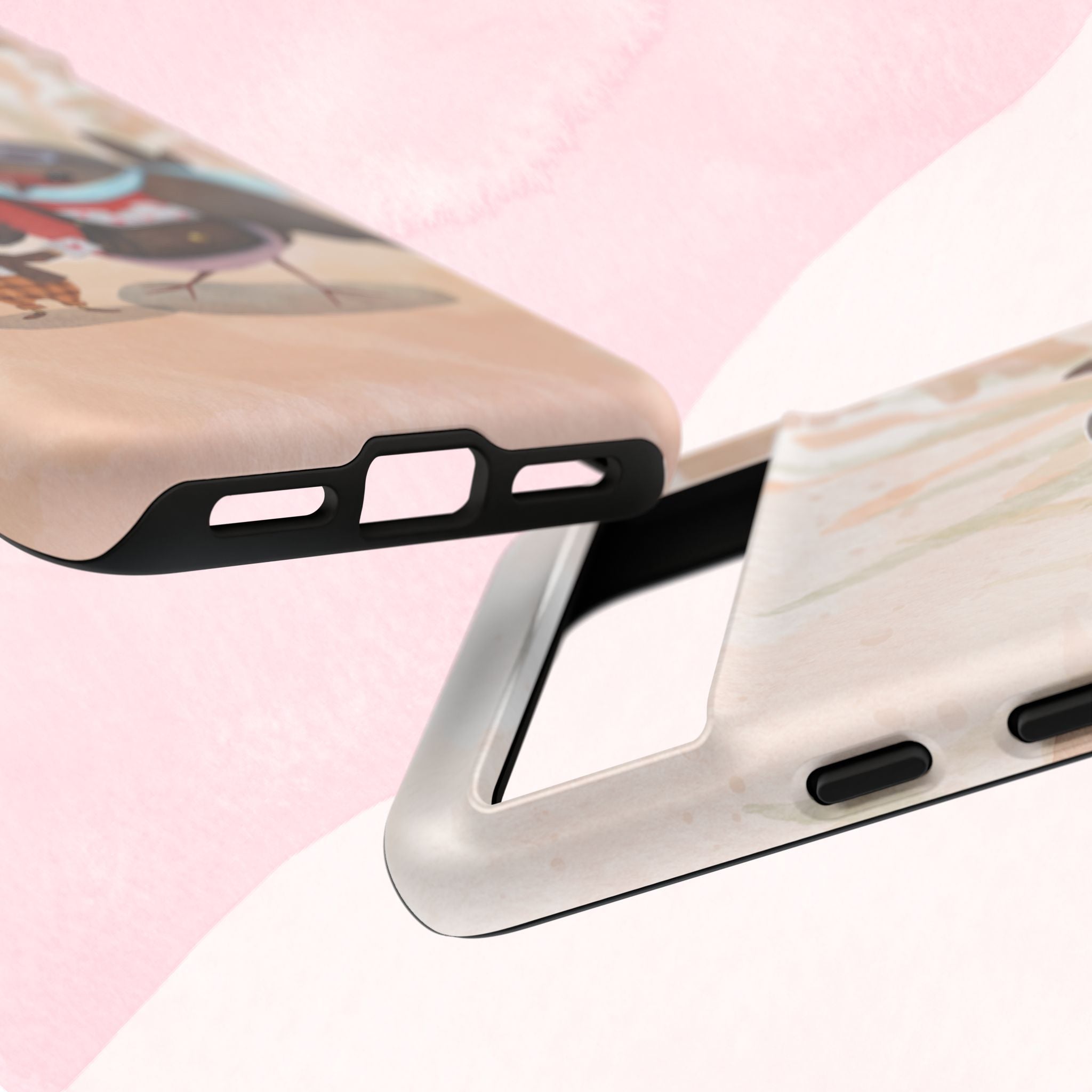Whimsical Animal Phone Case, Cute Bird and Rabbit Design, Animal Lovers Gift, Nature-Themed Accessory, Eco-Friendly Tech Cover