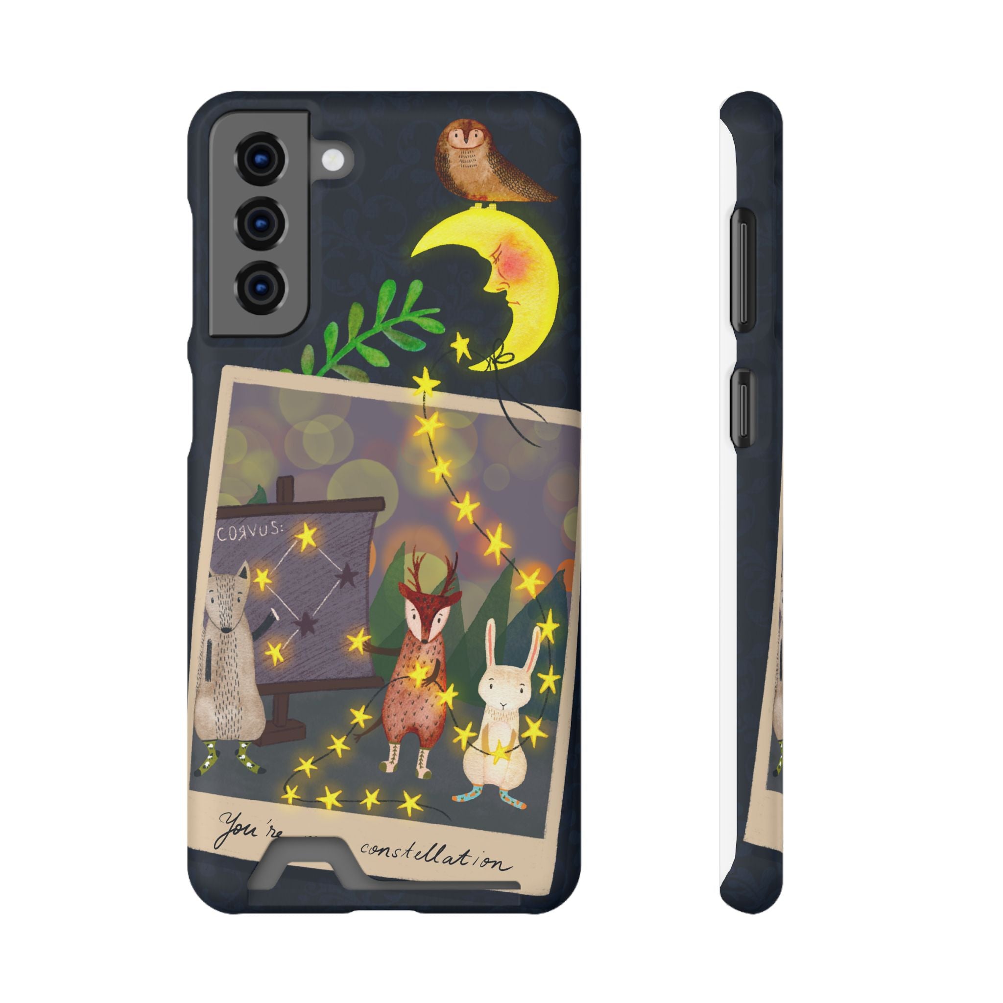 Woodland Astronomy Class Phone Case - Whimsical Forest Animals Learning Constellations - Cute iPhone 13/Samsung Case