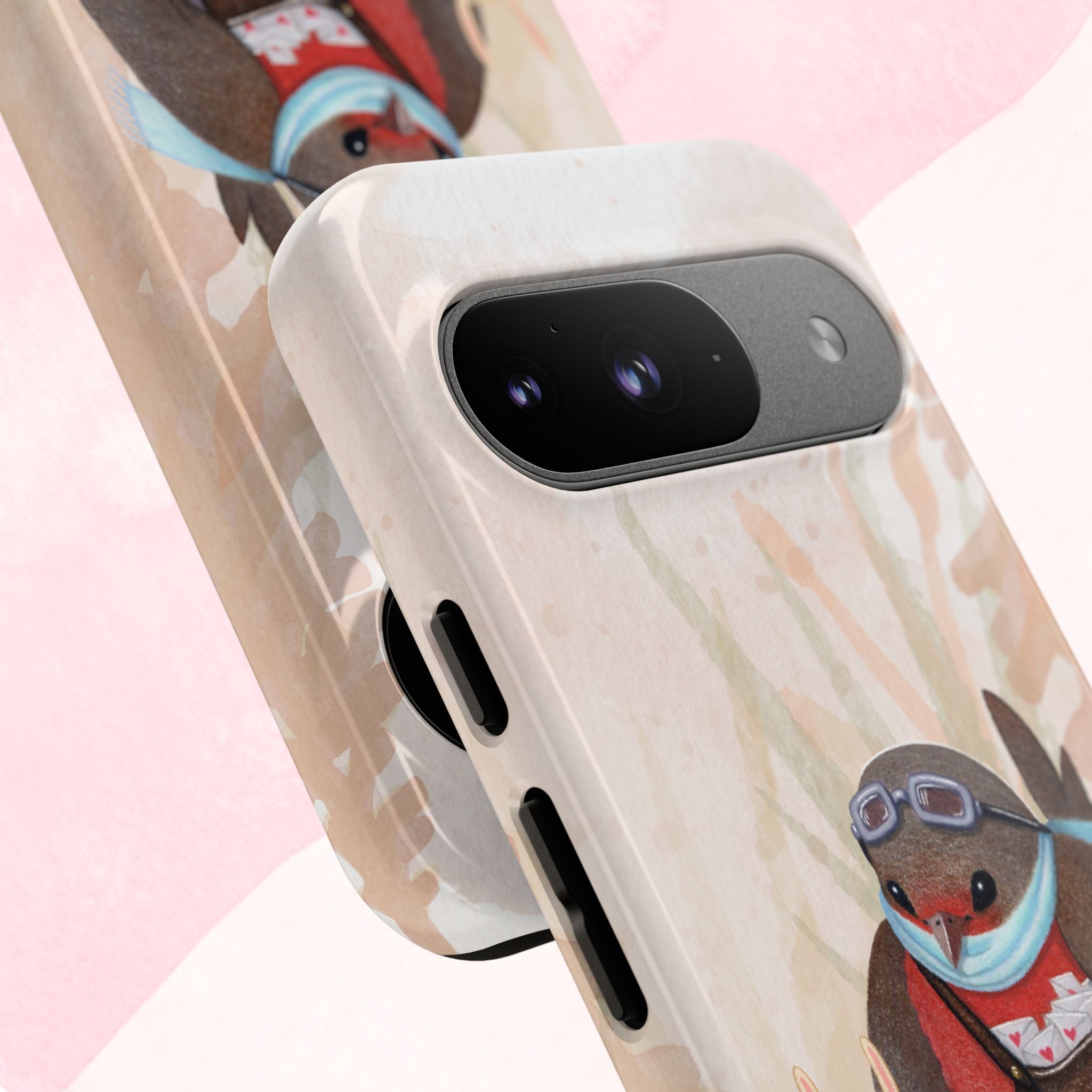 Whimsical Animal Phone Case, Cute Bird and Rabbit Design, Animal Lovers Gift, Nature-Themed Accessory, Eco-Friendly Tech Cover